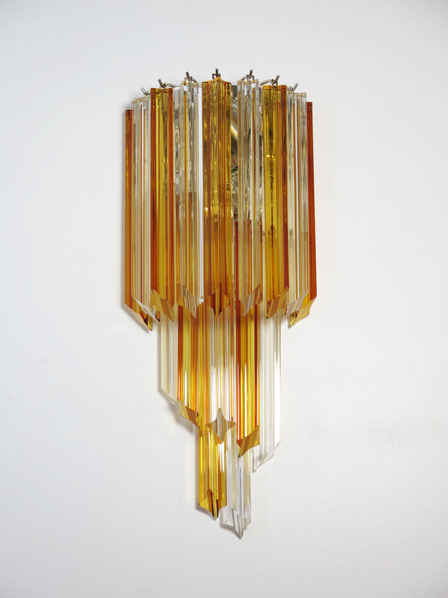 Murano Wall Lamp – 32 Clear Yellow Prism Glass – Set of 2 – detail 11 – Murano Classics