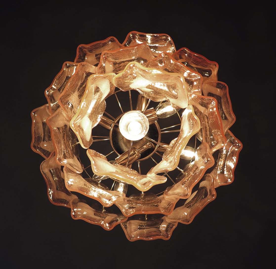 Murano Lysekrone | 23 Rosa Crostoliglass