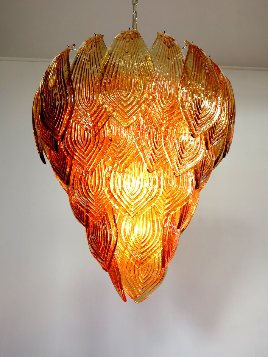 Murano Kroonluchter – 52 Gele Felciglazen – detail 9 – Murano Classics