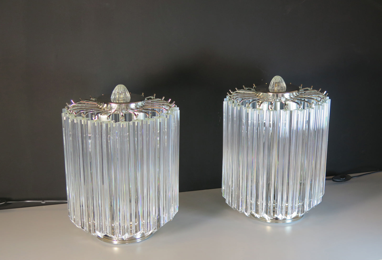 Murano Bordlampe – 24 Klare Prismeglass – 2 stk – detalj 3 – Murano Classics