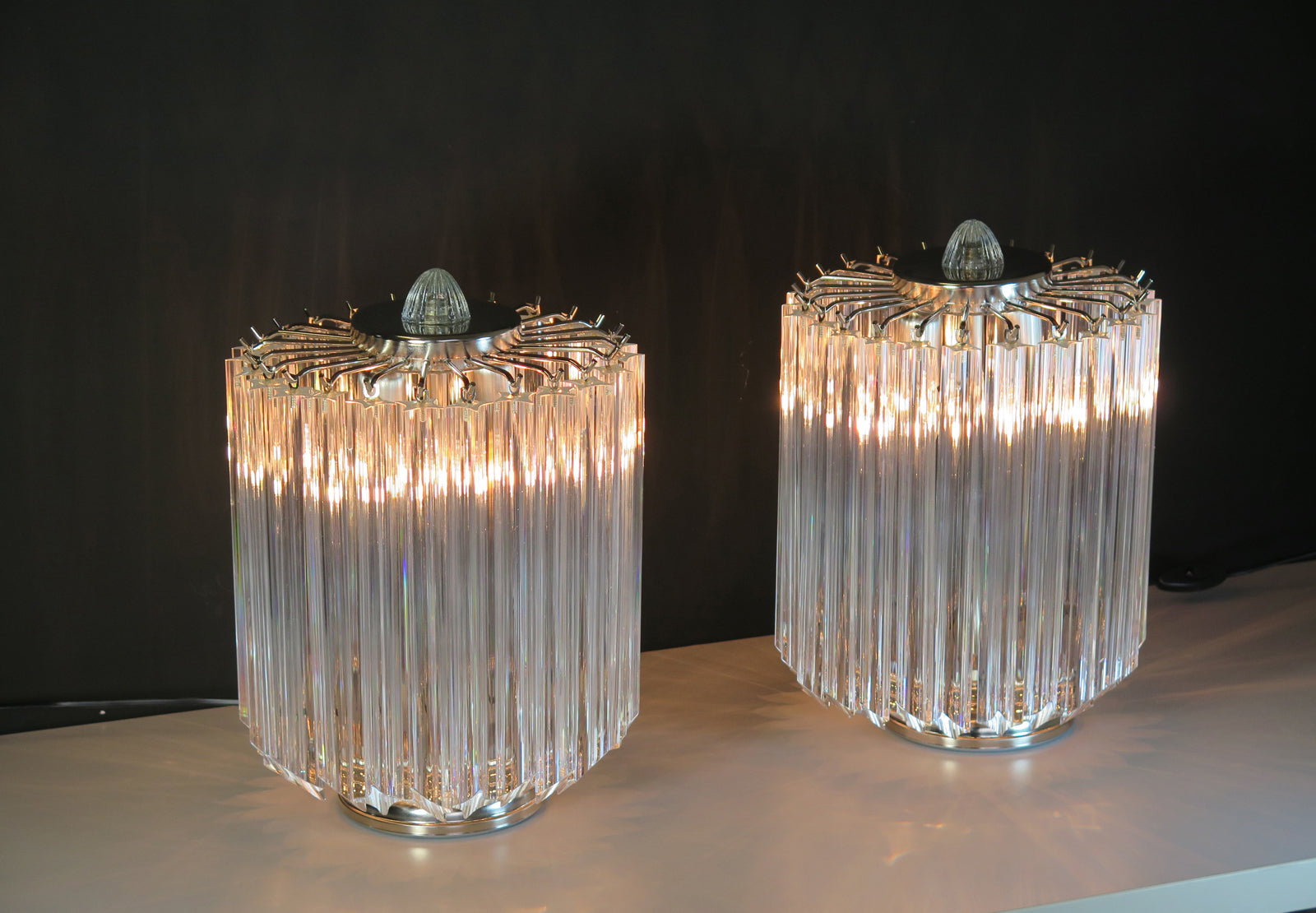 Murano Bordlampe – 24 Klare Prismeglass – 2 stk – detalj 10 – Murano Classics