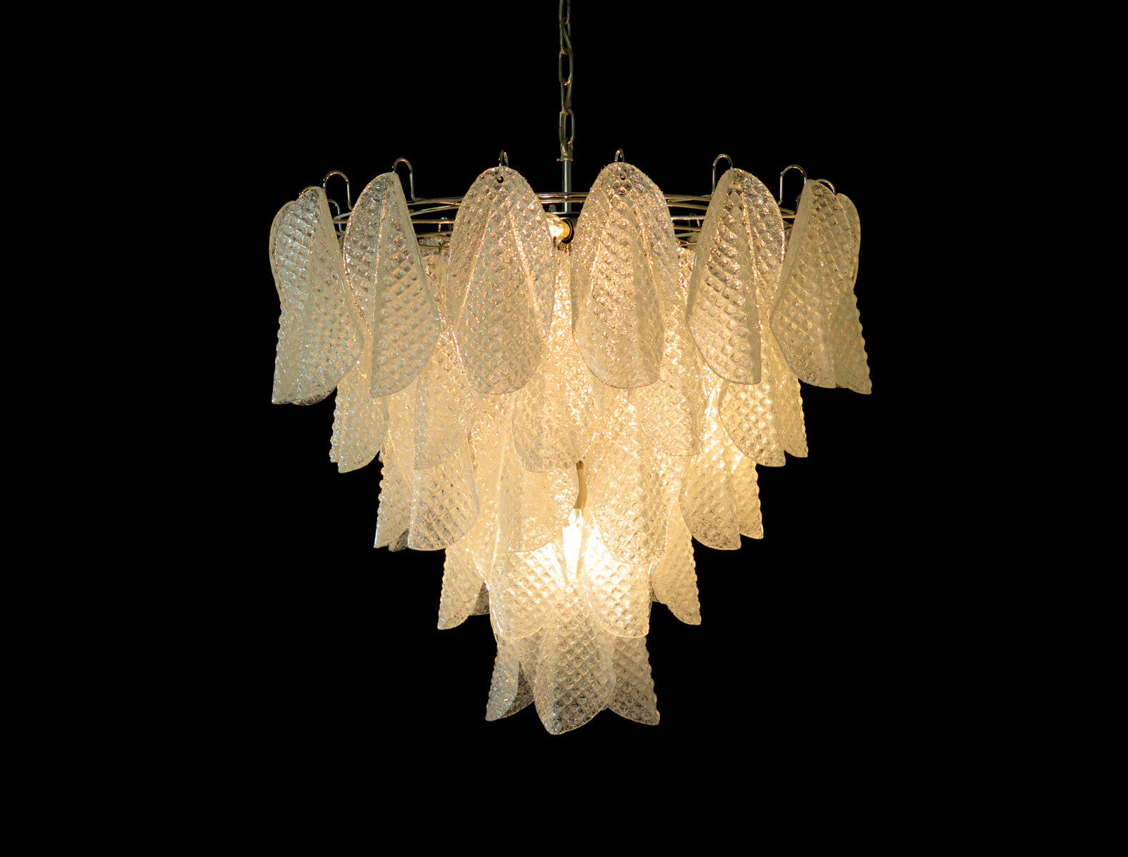 Murano Lysekrone – 50 Klare Rondiniglass – detalj 9 – Murano Classics