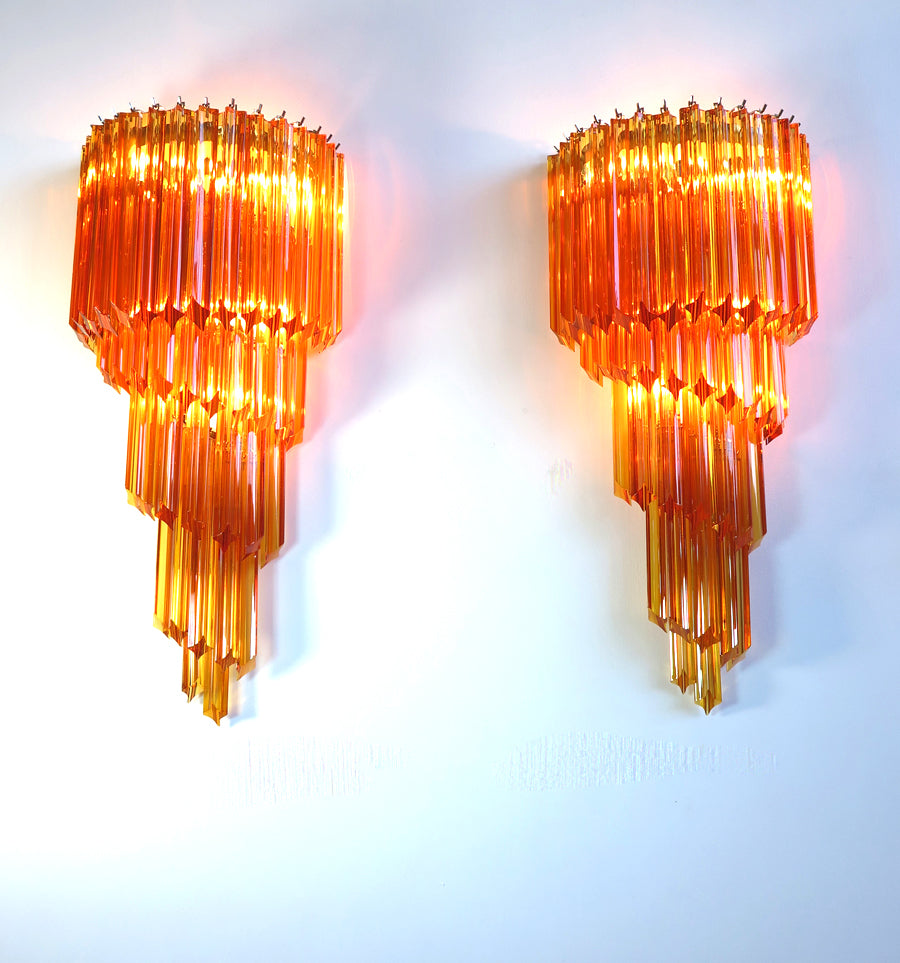 Murano Wall Lamp | 41 Yellow Prism Glass | Set of 2