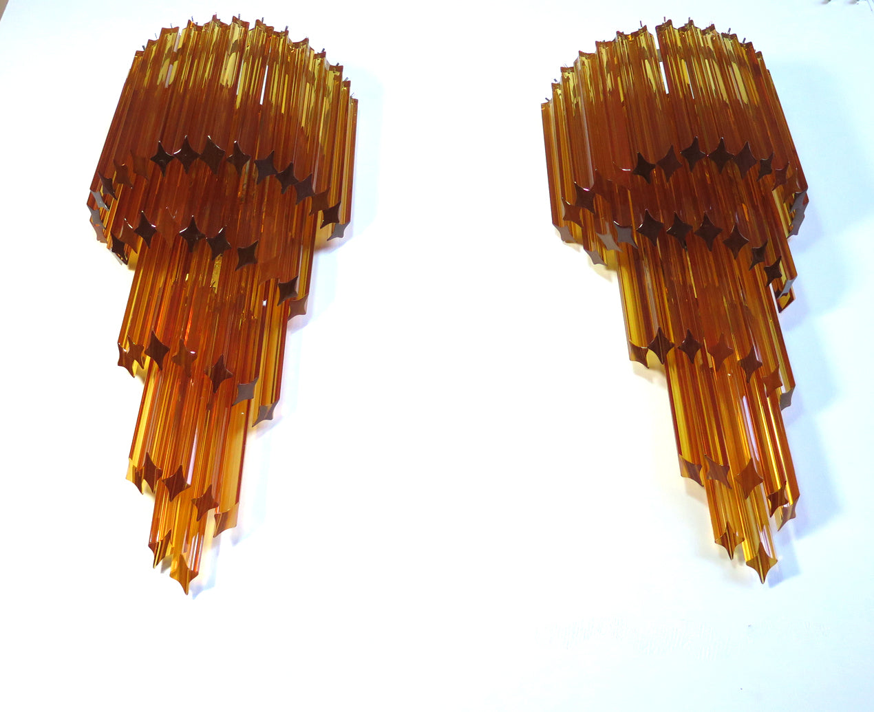 Murano Wall Lamp | 41 Yellow Prism Glass | Set of 2
