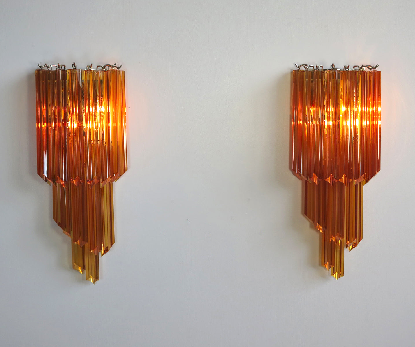 Murano Wall Lamp | 32 Yellow Prism Glass | Set of 2