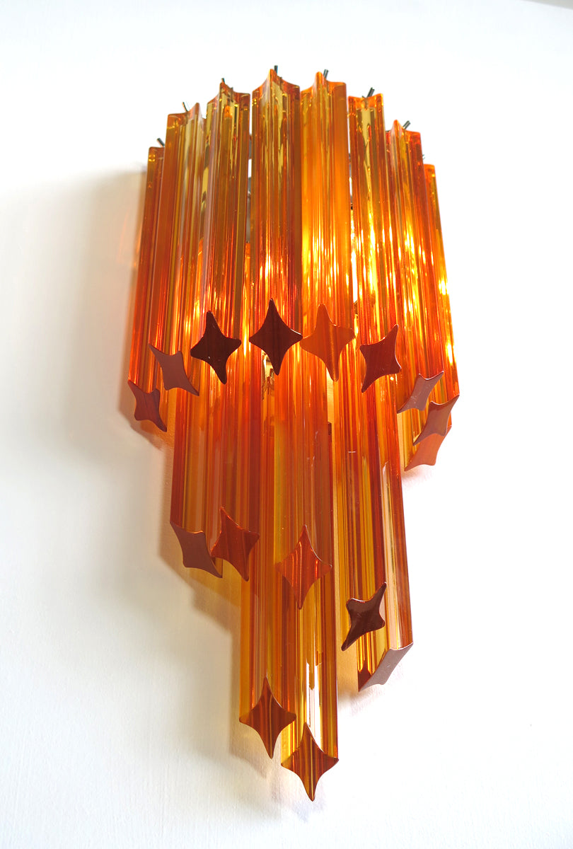 Murano Wall Lamp | 32 Yellow Prism Glass | Set of 2