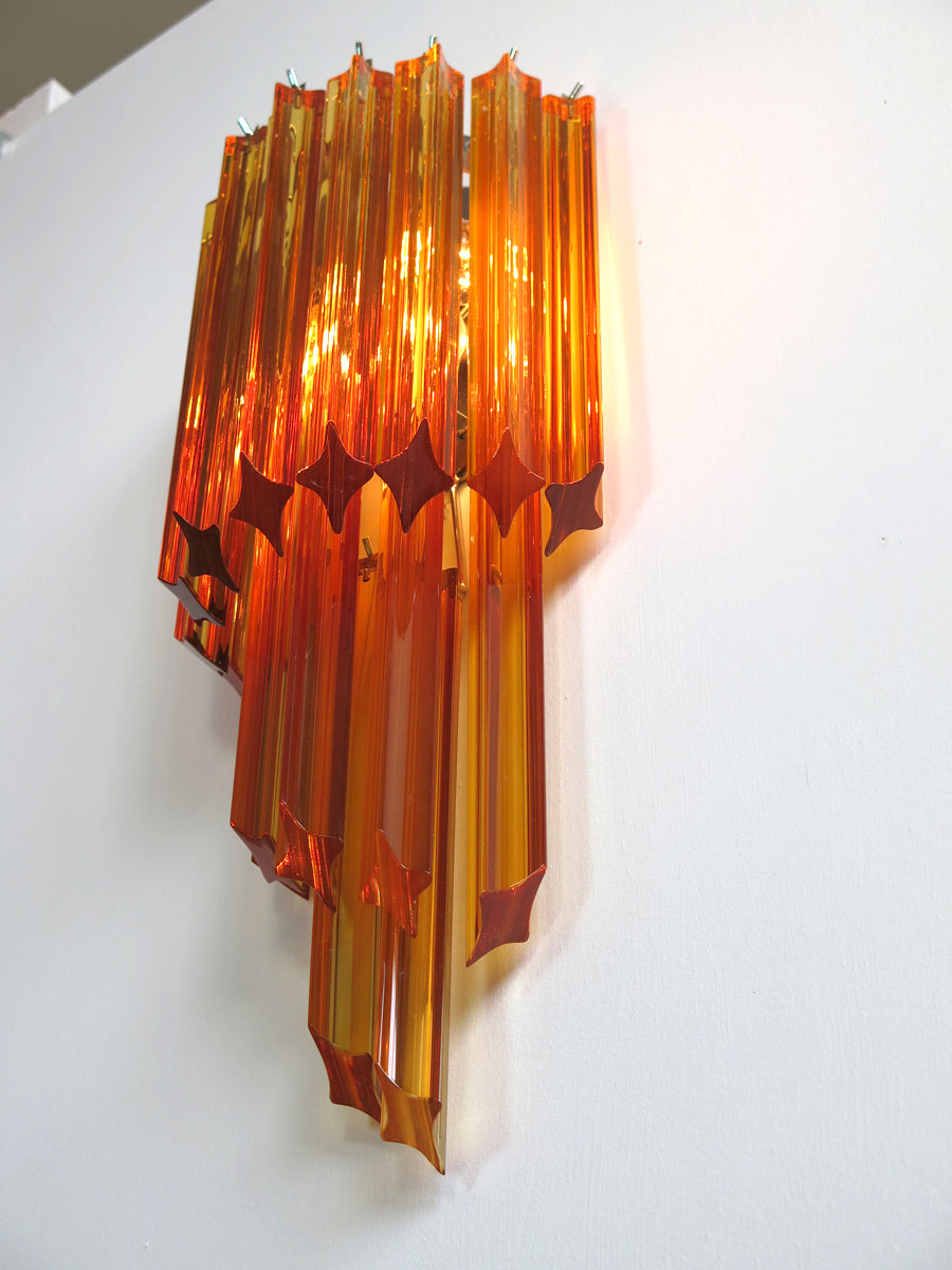Murano Wall Lamp | 32 Yellow Prism Glass | Set of 2