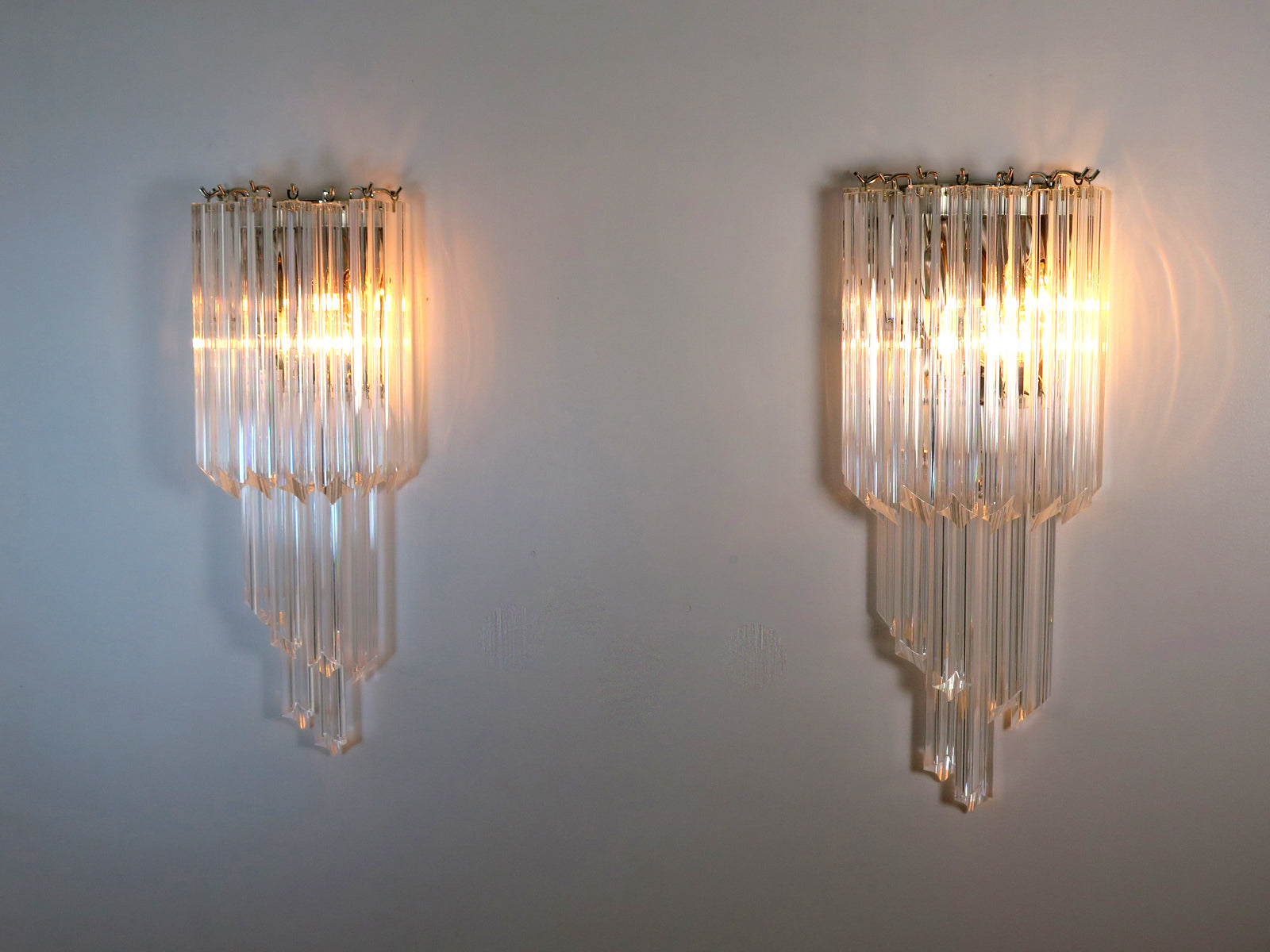 Murano Wall Lamp | 32 Clear Prism Glass | Set of 2