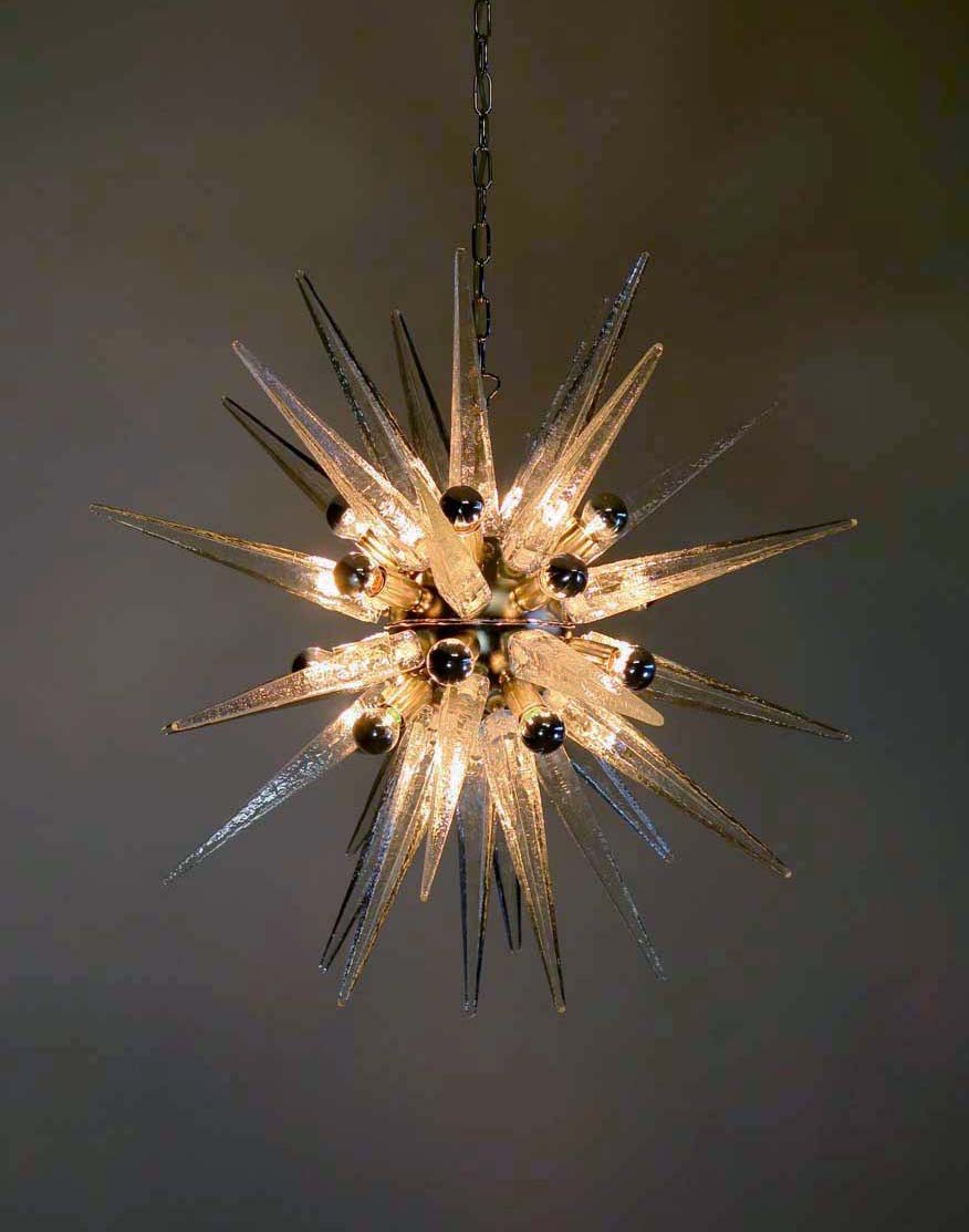 Murano Chandelier – 31 Clear Sputnik – detail 4 – Murano Classics