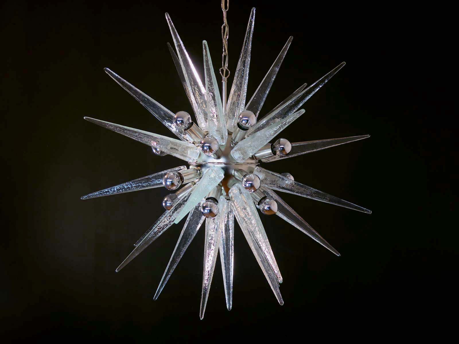 Murano Chandelier – 31 Clear Sputnik – detail 11 – Murano Classics
