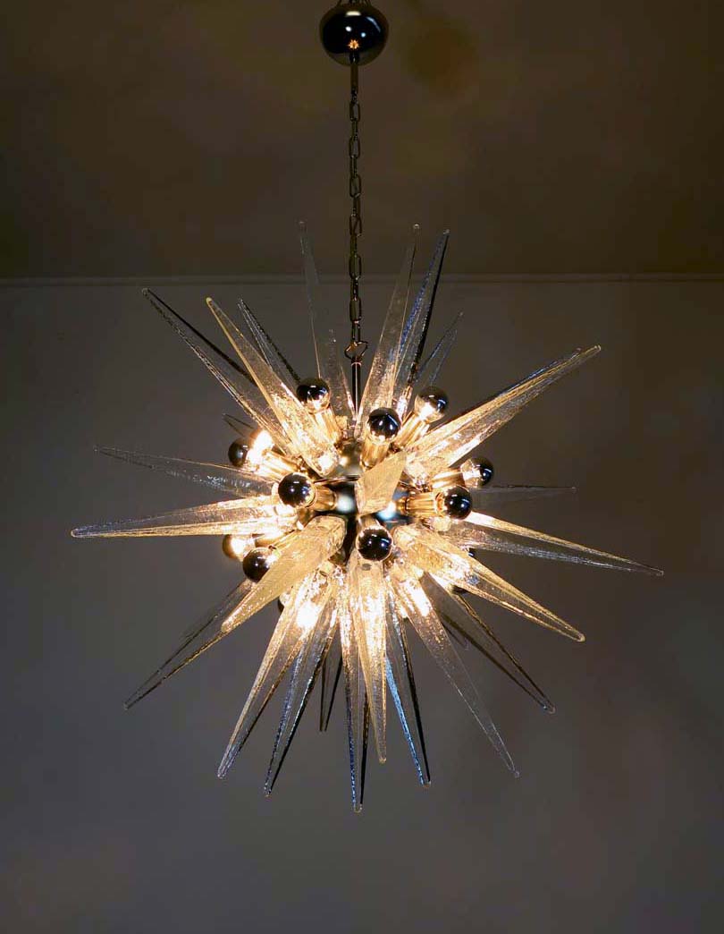 Murano Chandelier – 31 Clear Sputnik – detail 7 – Murano Classics