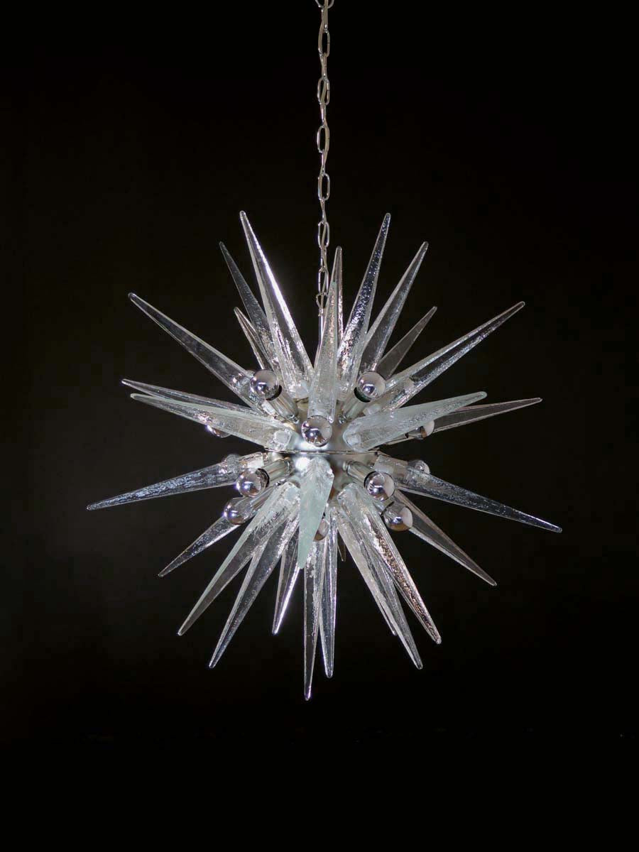 Murano Chandelier – 31 Clear Sputnik – detail 10 – Murano Classics