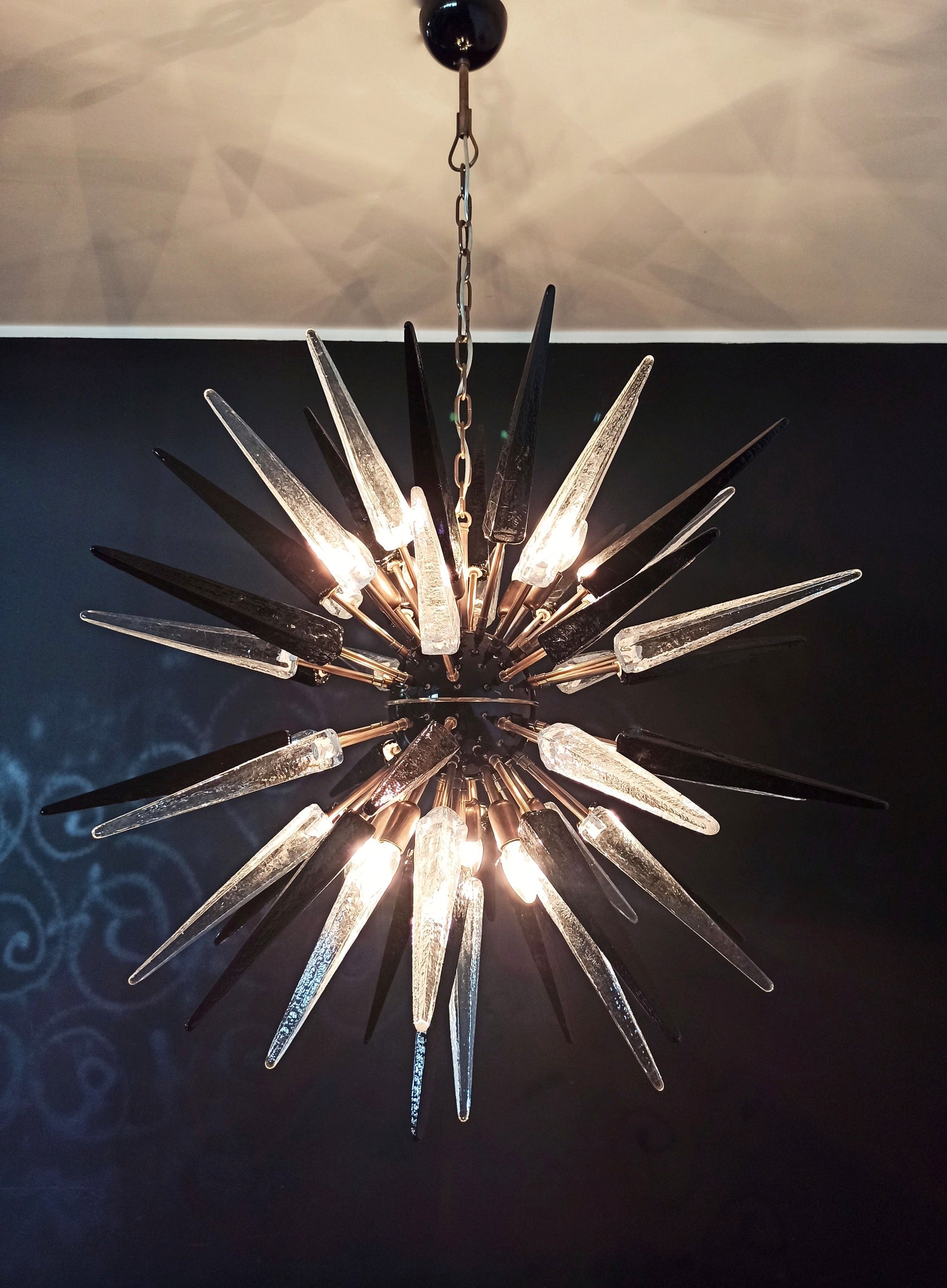 Murano Kroonluchter – 51 Heldere Zwarte Sputnik – Murano Classics