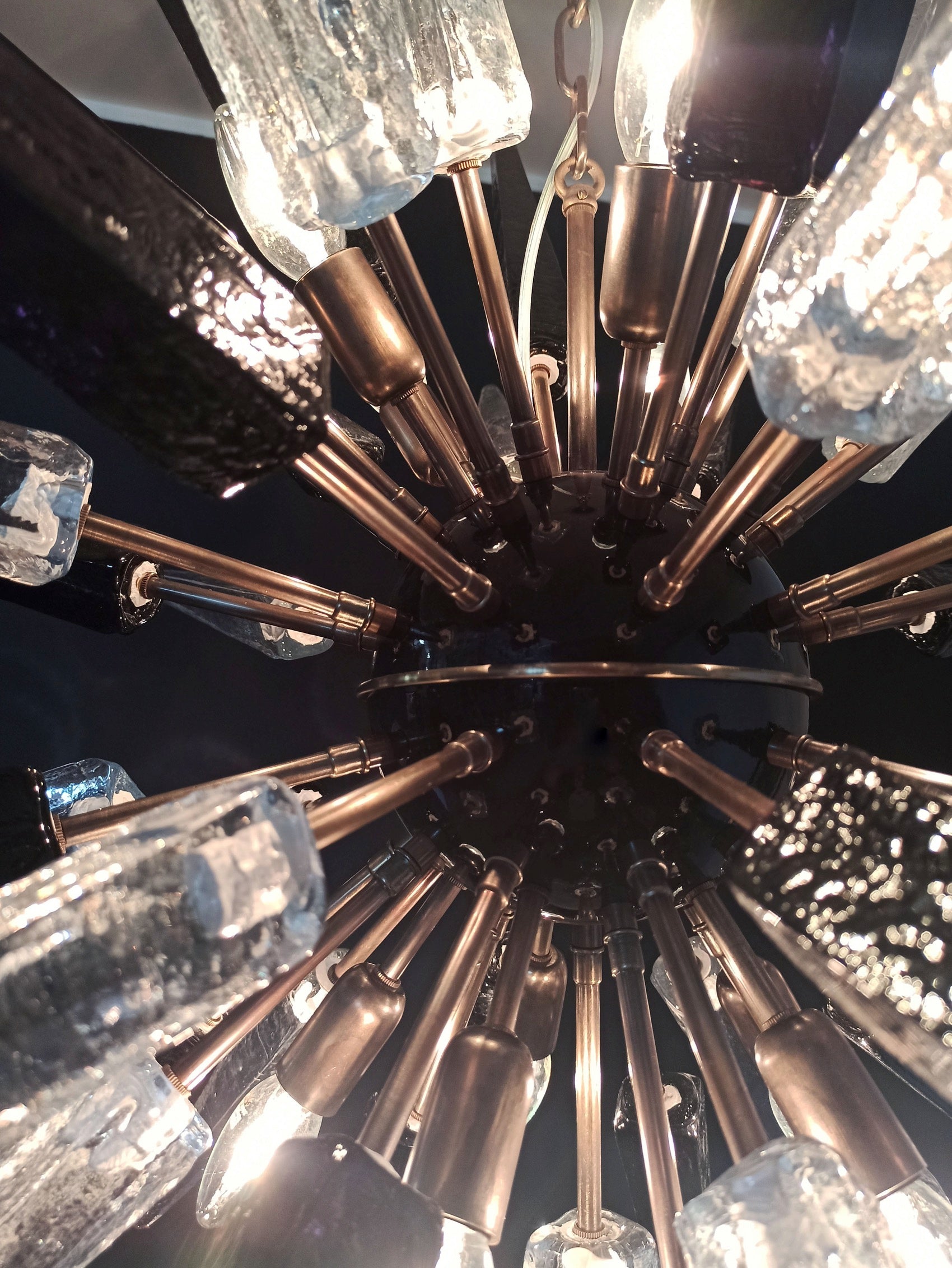 Murano Kroonluchter – 51 Heldere Zwarte Sputnik – detail 1 – Murano Classics