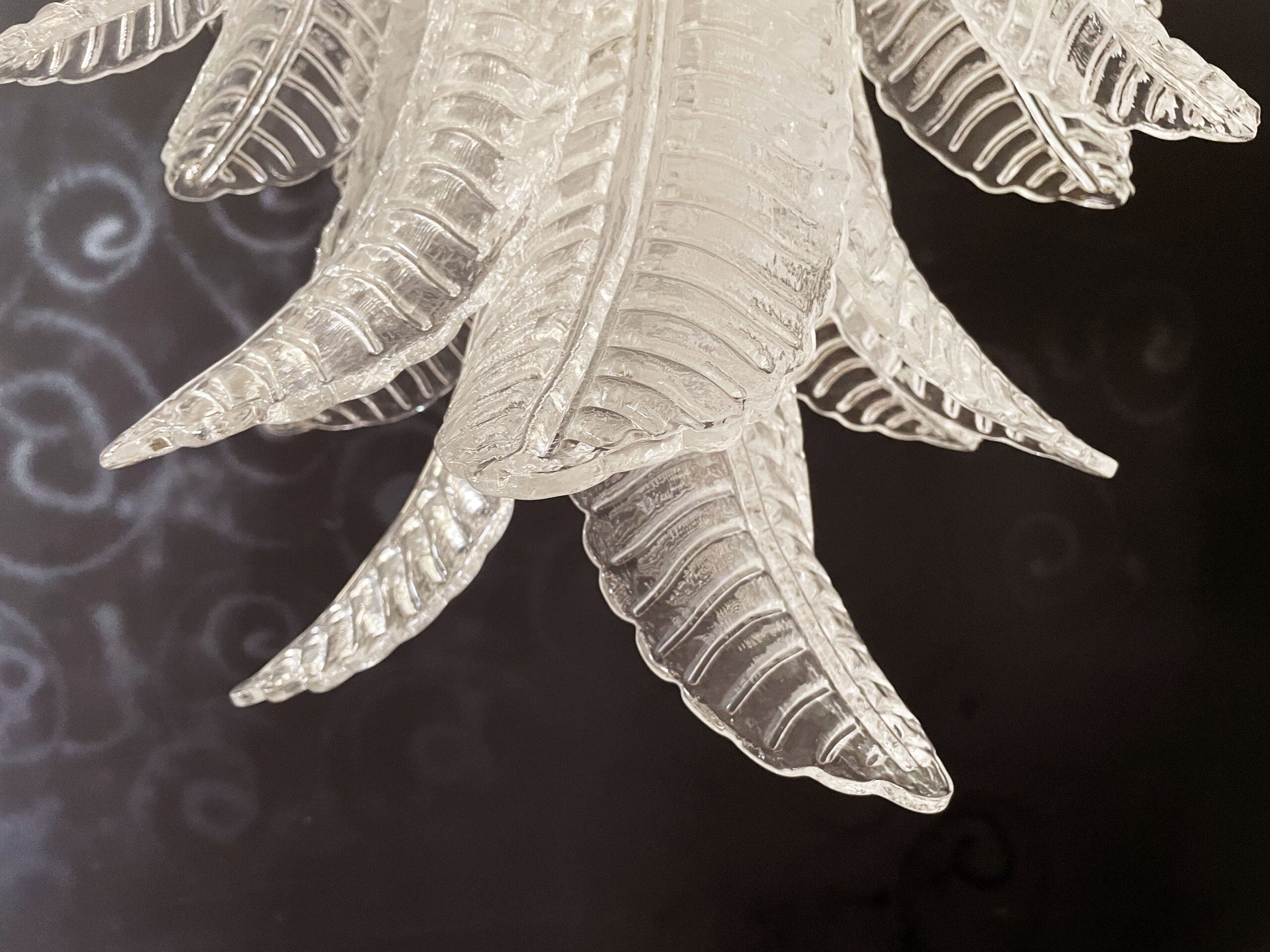 Murano Chandelier – 52 Clear Felci Glass – detail 5 – Murano Classics