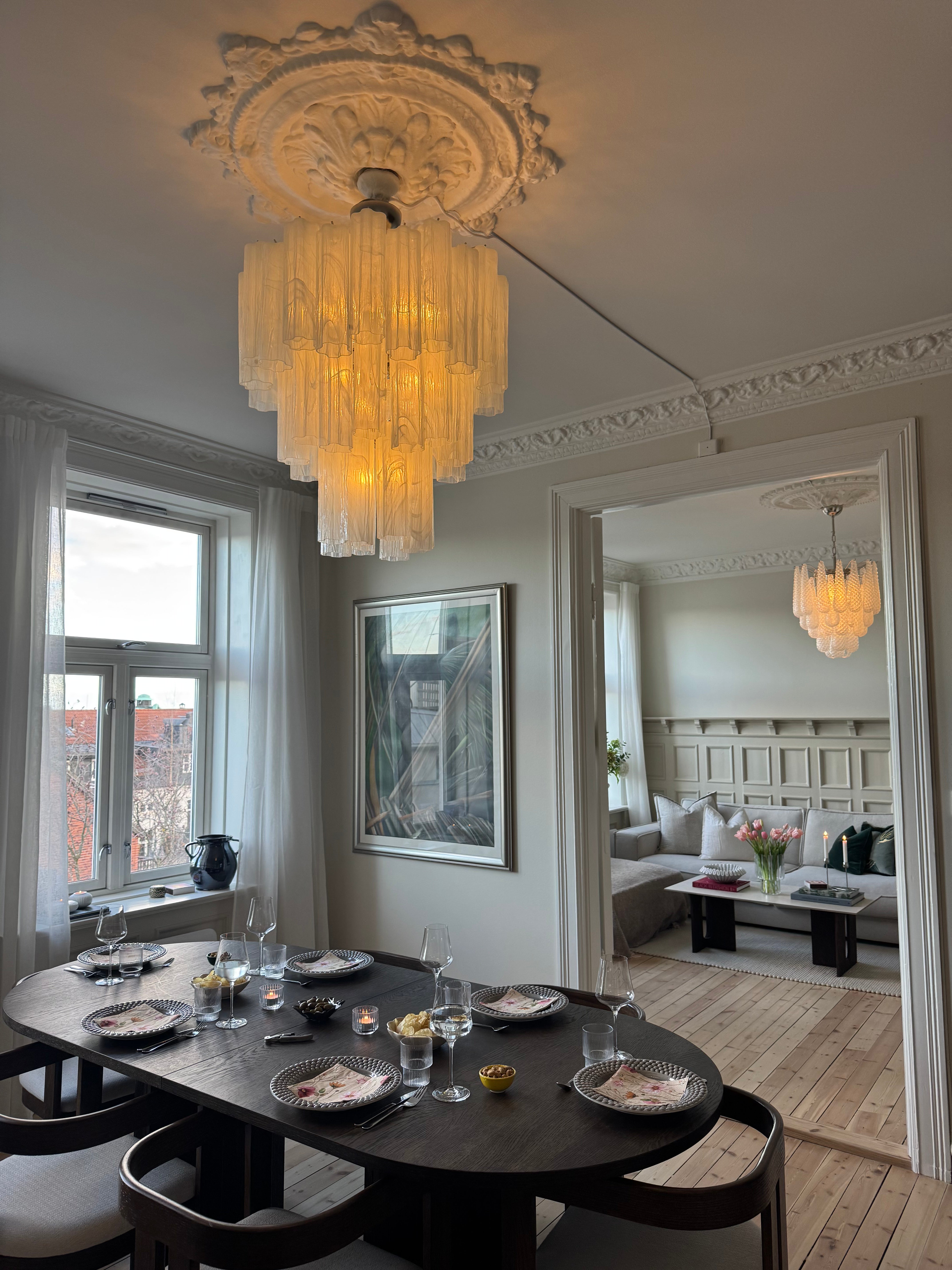 Murano Chandelier – 48 White Alabaster Glass Tubes – detail 5 – Murano Classics