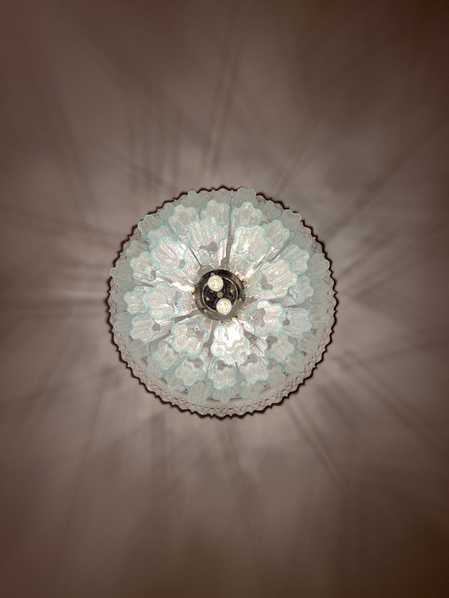 Lampadario Murano | 48 Tubi di Vetro Trasparente