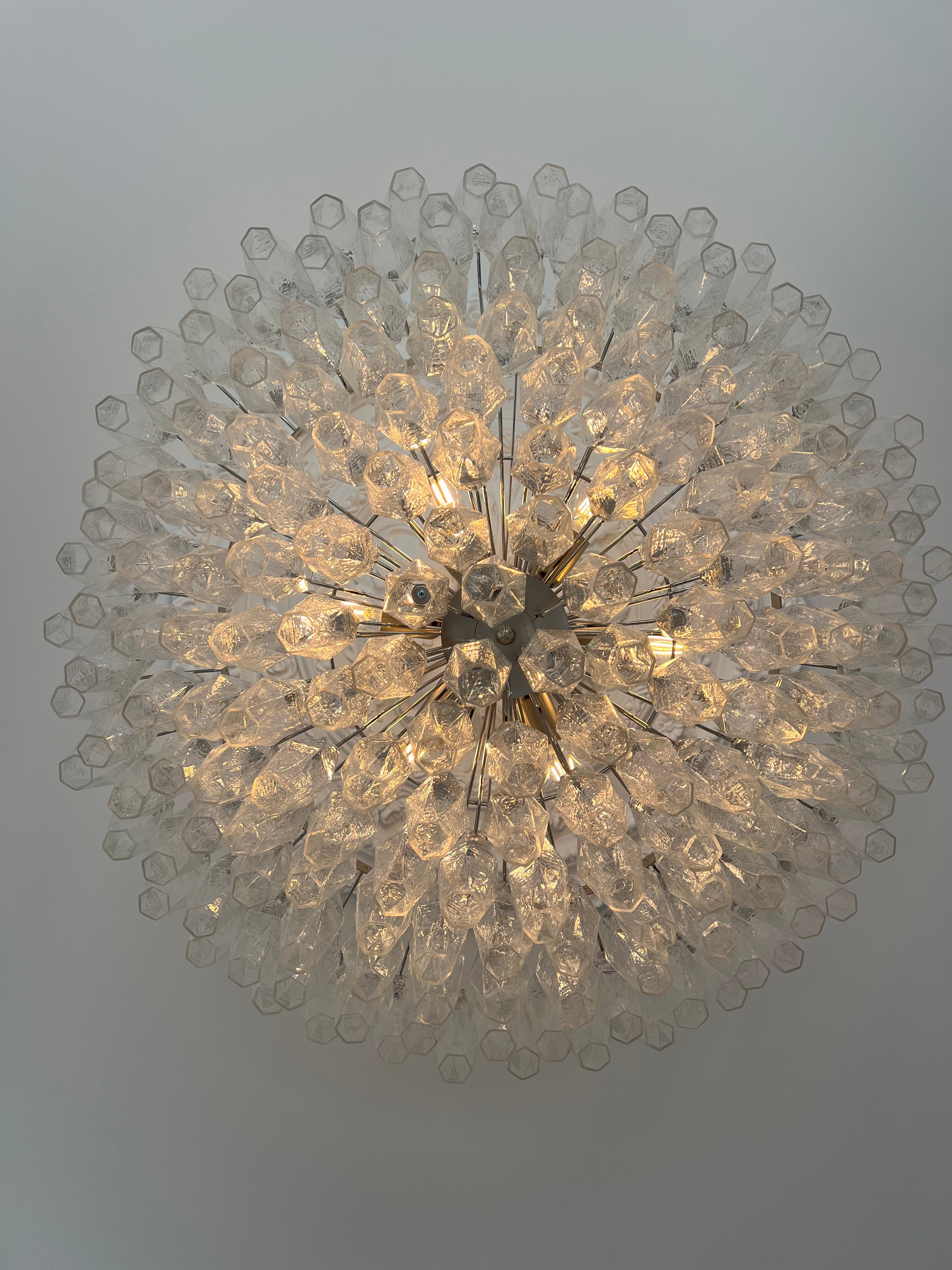 Murano Chandelier | 185 Clear Poliedri Glass
