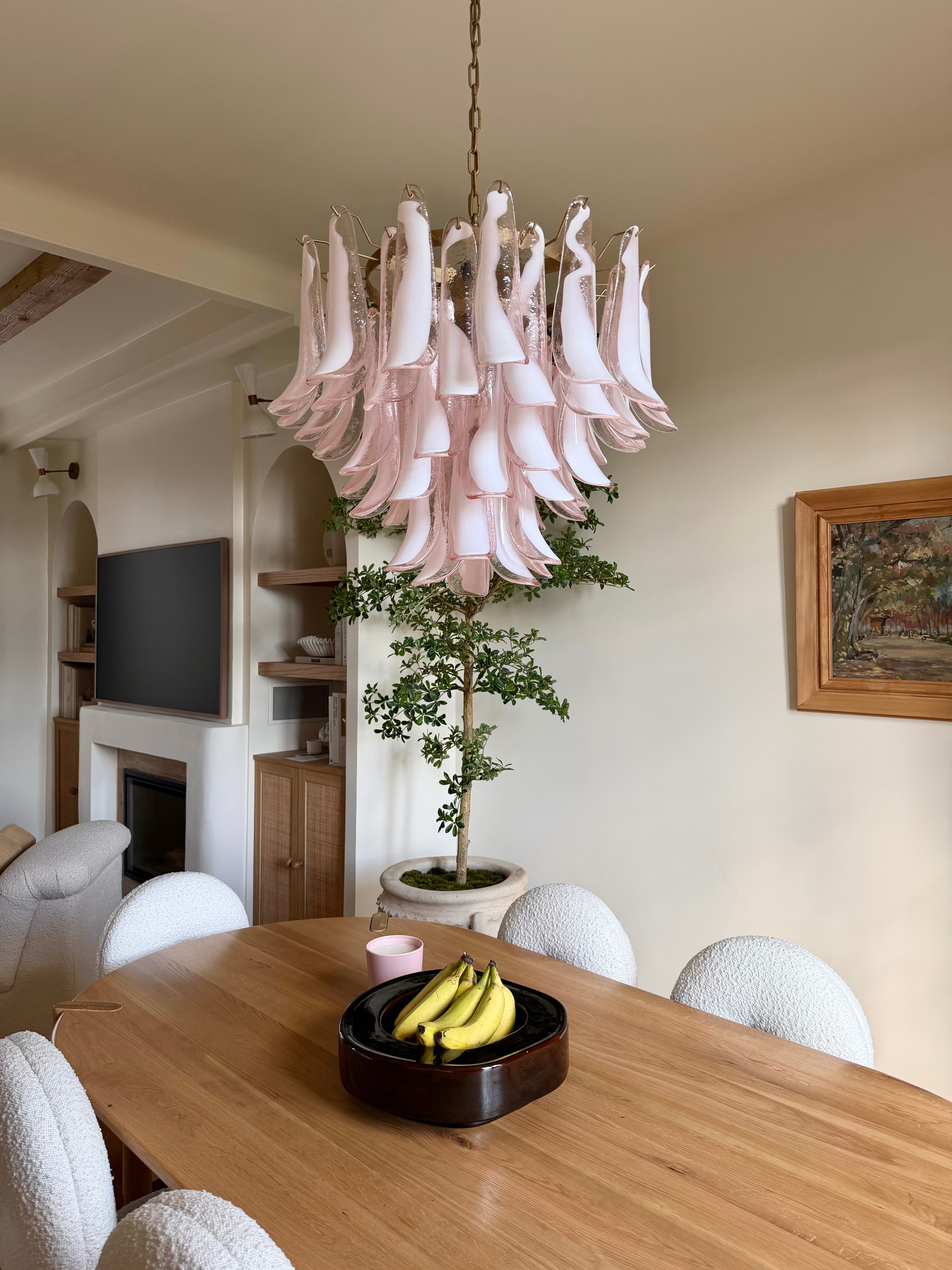Murano Chandelier | 53 Pink Petal Glass