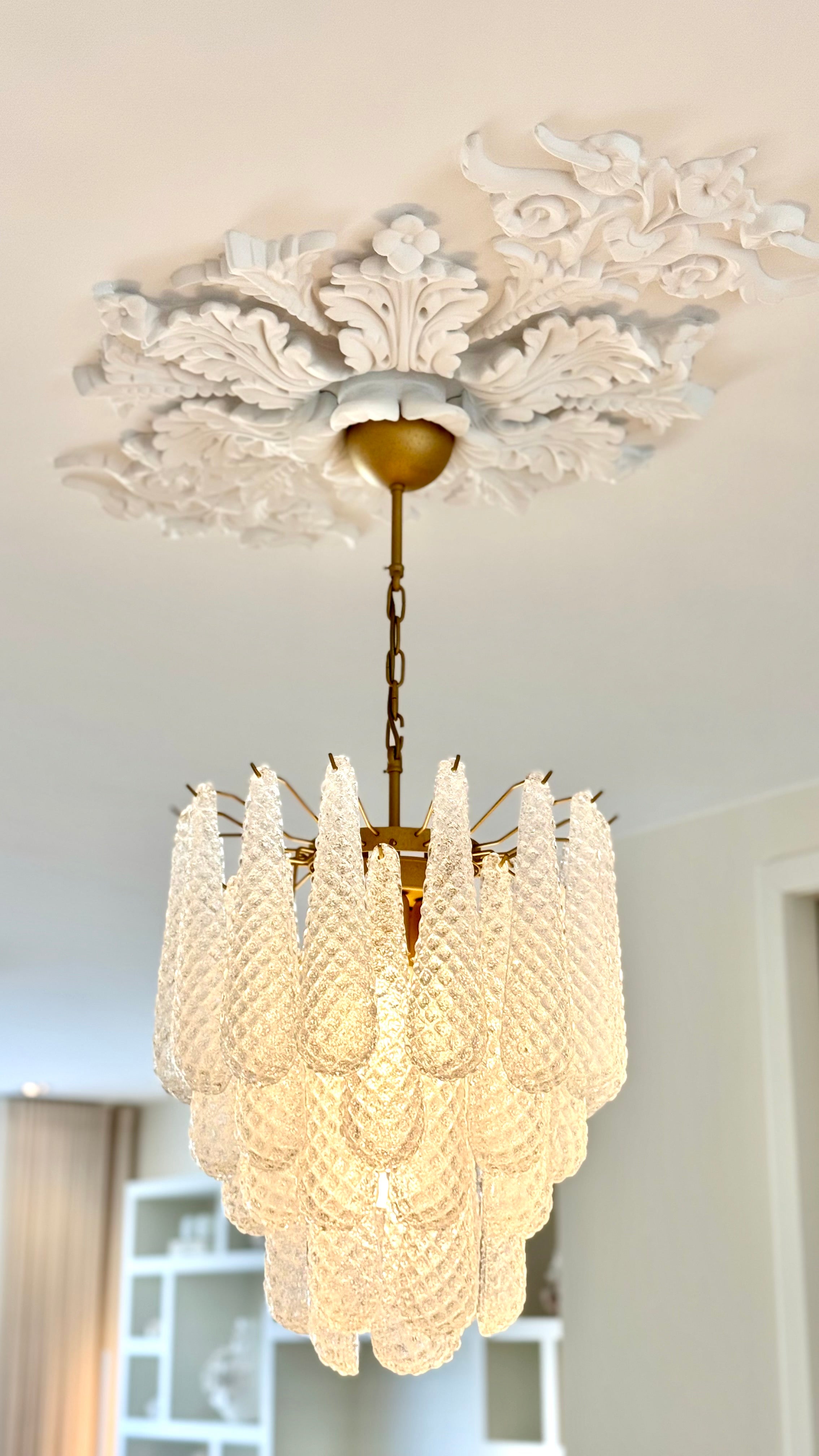 Murano Chandelier – 41 Clear Drop Glass – detail 10 – Murano Classics