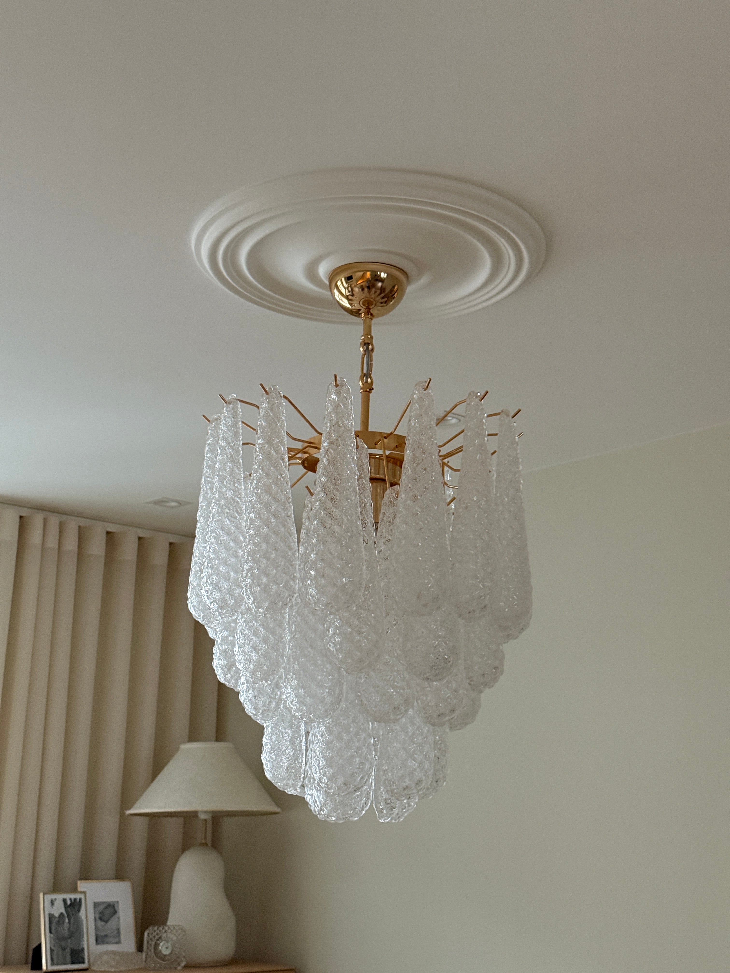 Murano Chandelier – 41 Clear Drop Glass – detail 9 – Murano Classics