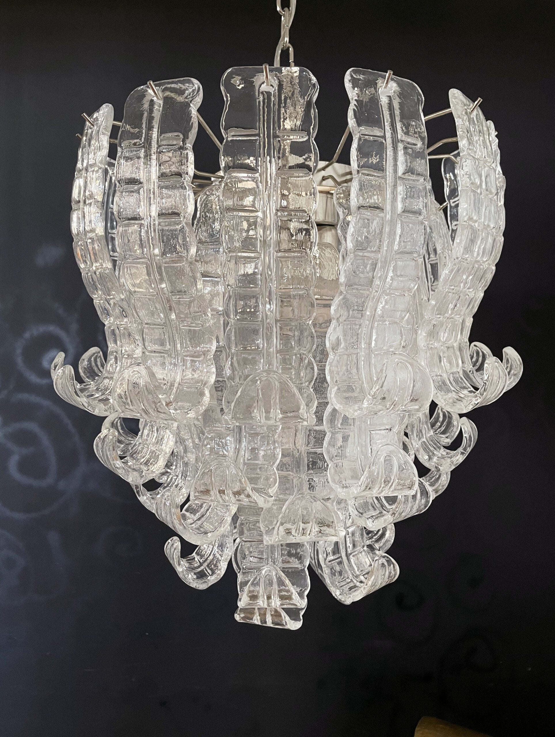 Murano Chandelier – 41 Clear Felci Glass – Murano Classics