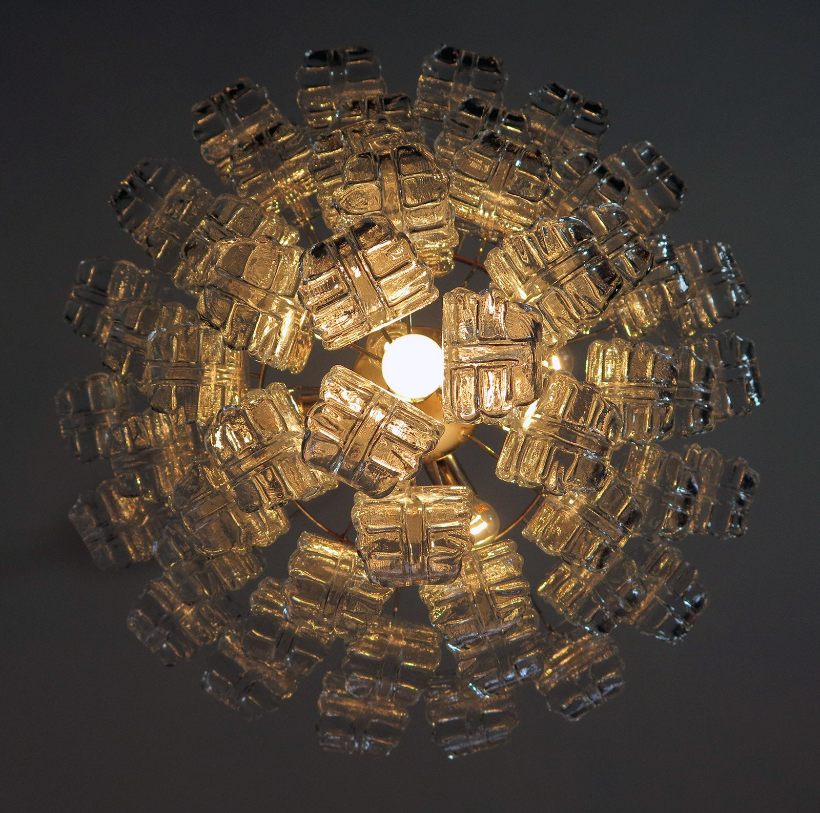 Murano Chandelier – 52 Clear Felci Glass – detail 1 – Murano Classics