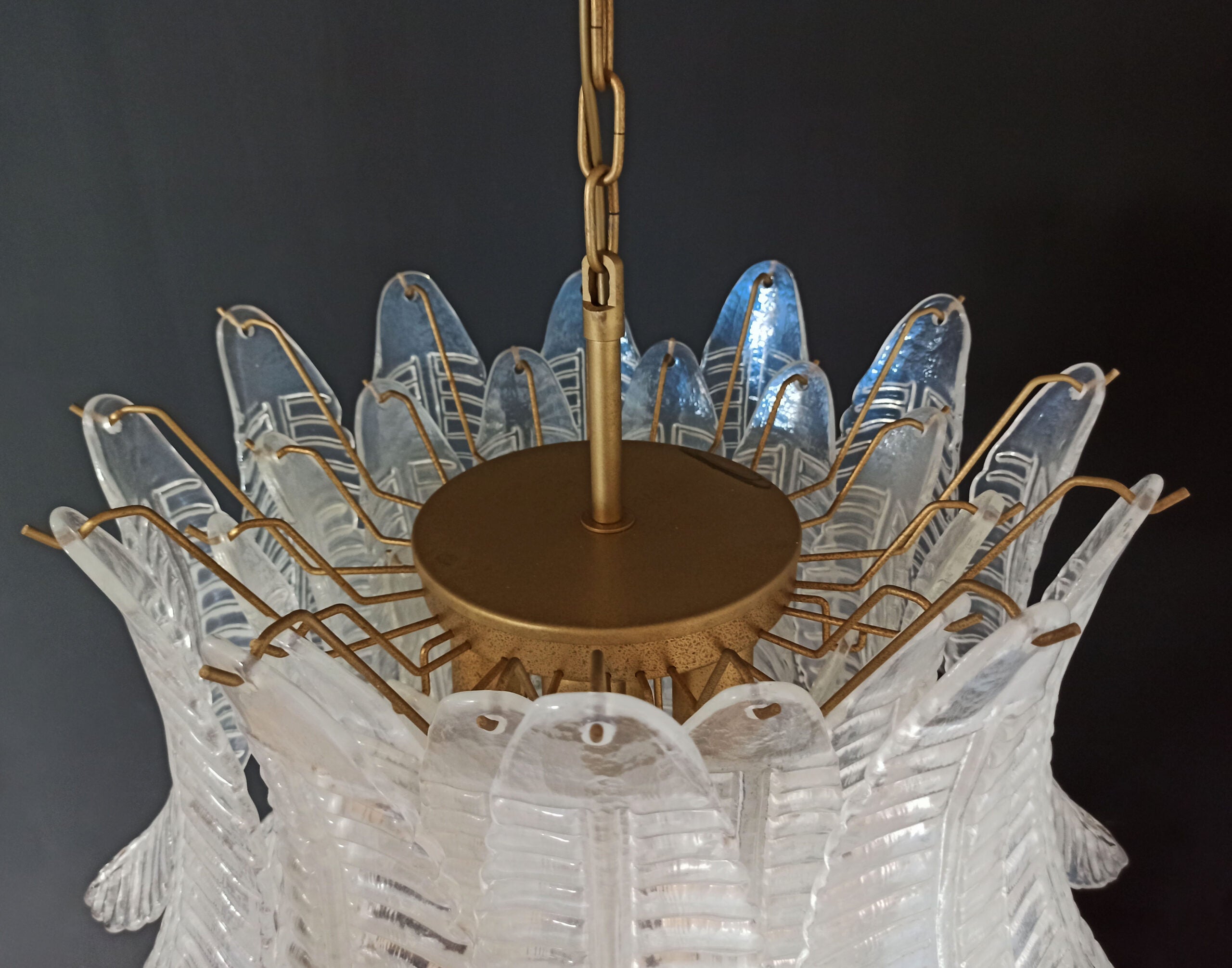 Murano Lysekrone | 36 Klare Iris Felciglass