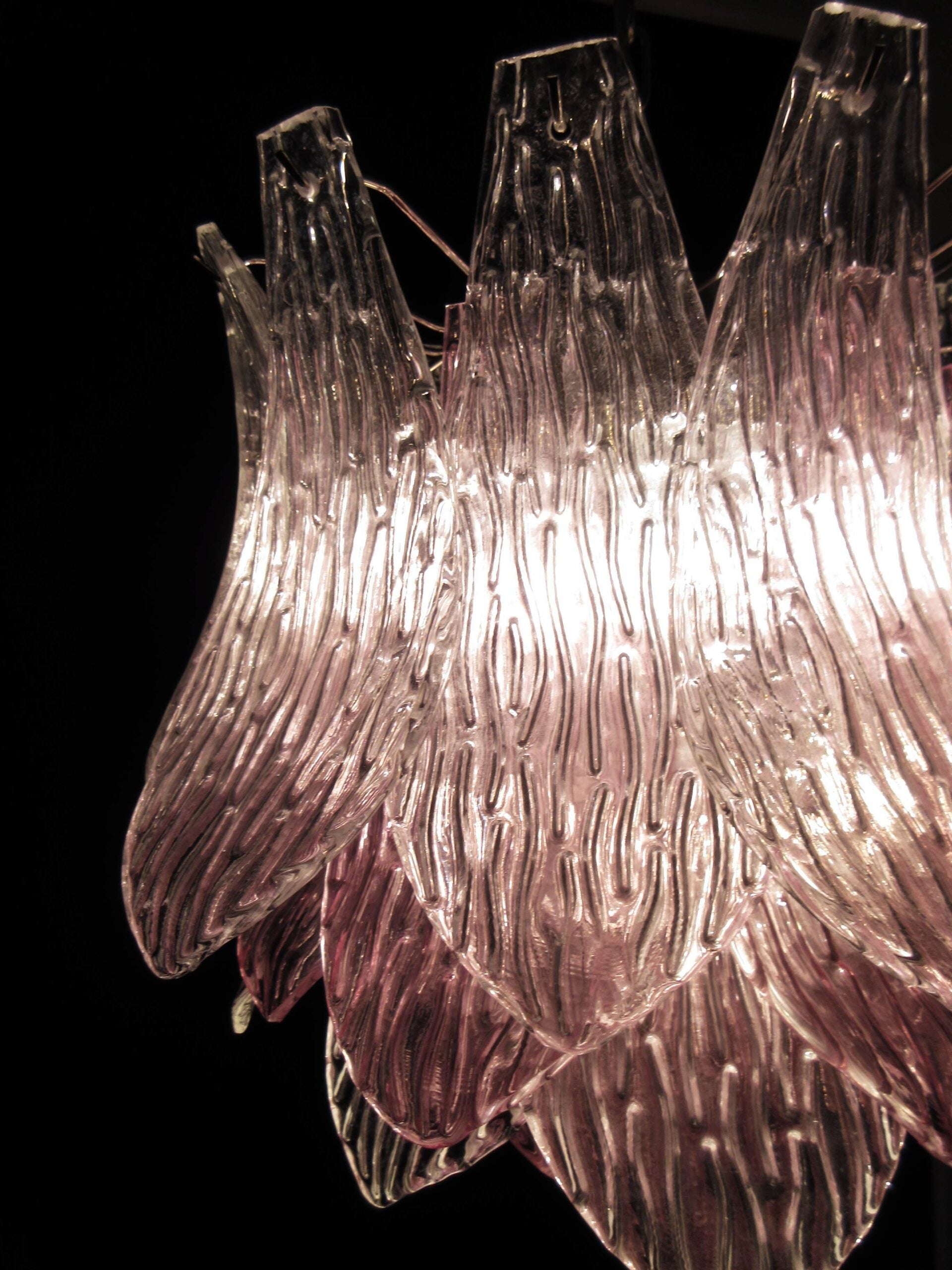 Murano Chandelier – 38 Clear Purple Crostoli Glass – detail 10 – Murano Classics