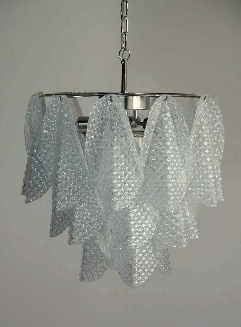 Murano Lysekrone – 23 Klare Rondiniglass – detalj 7 – Murano Classics