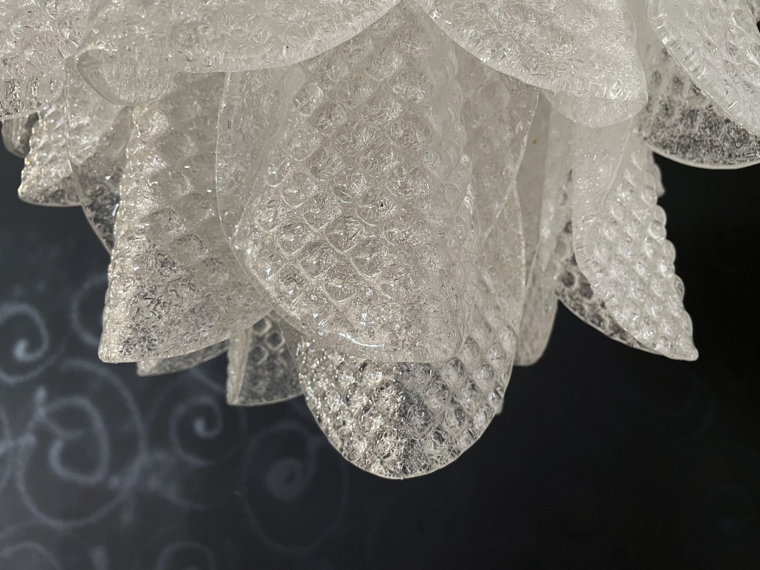 Murano Lysekrone – 41 Klare Rondiniglass – detalj 3 – Murano Classics