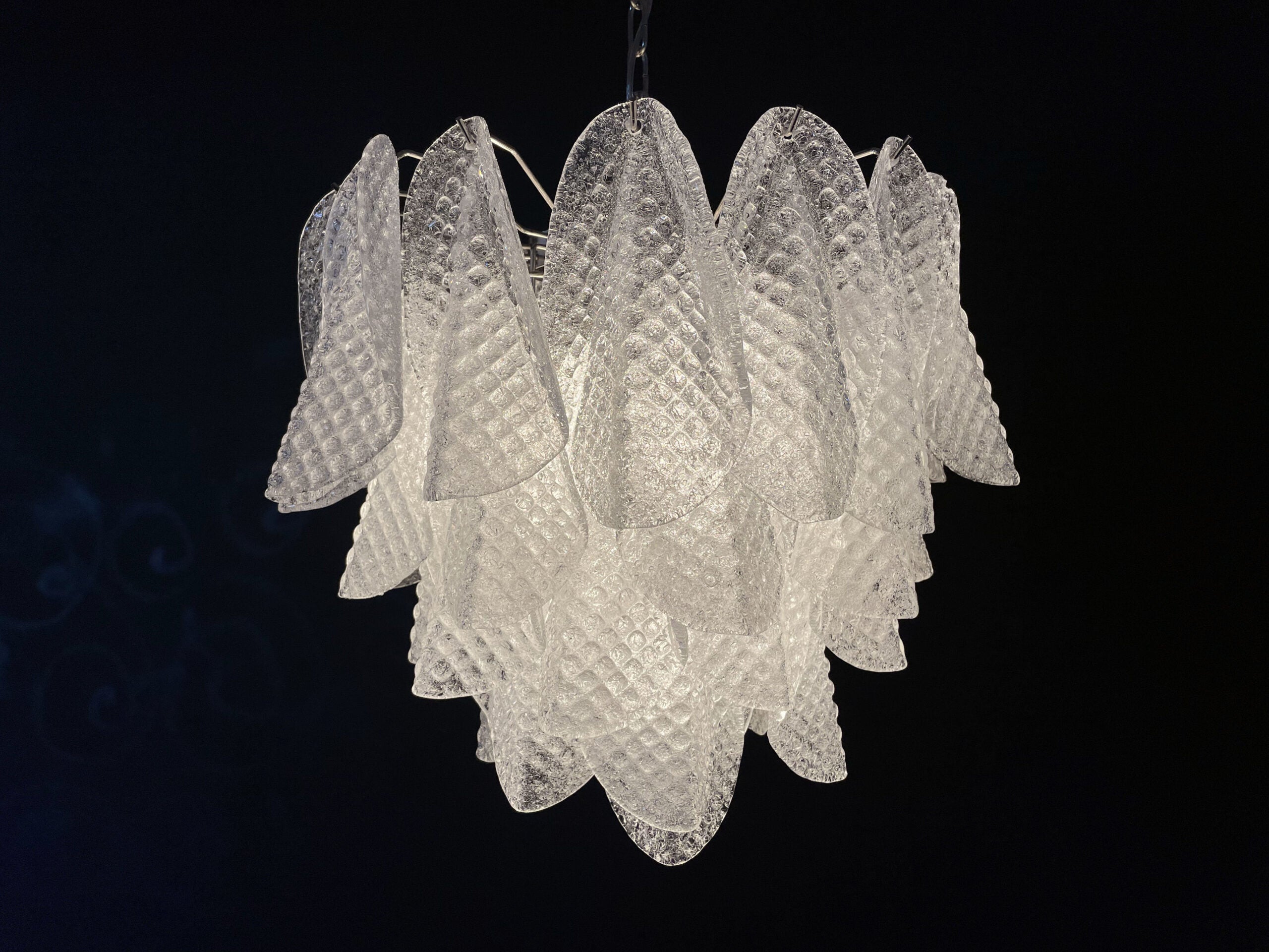 Murano Lysekrone – 41 Klare Rondiniglass – detalj 7 – Murano Classics