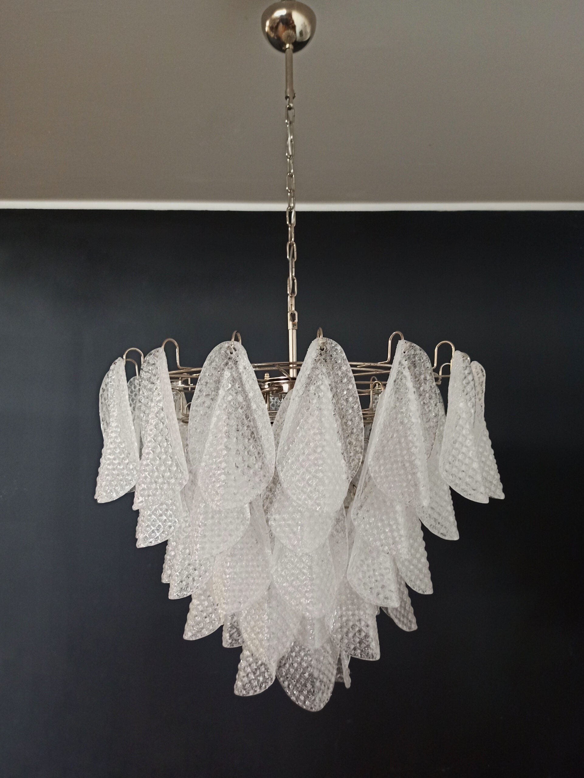 Murano Lysekrone – 57 Klare Rondiniglass – detalj 5 – Murano Classics