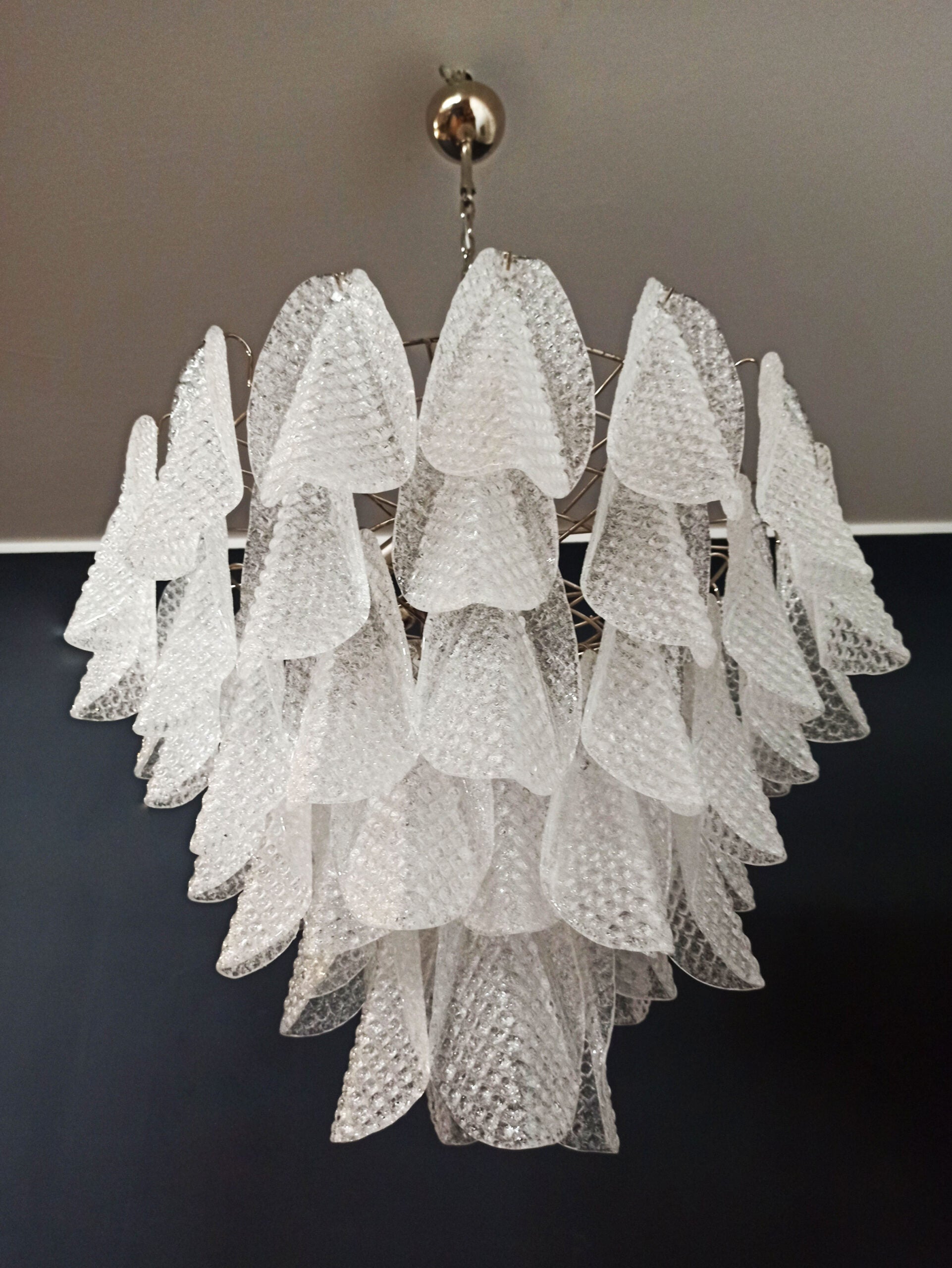 Murano Lysekrone – 57 Klare Rondiniglass – detalj 2 – Murano Classics