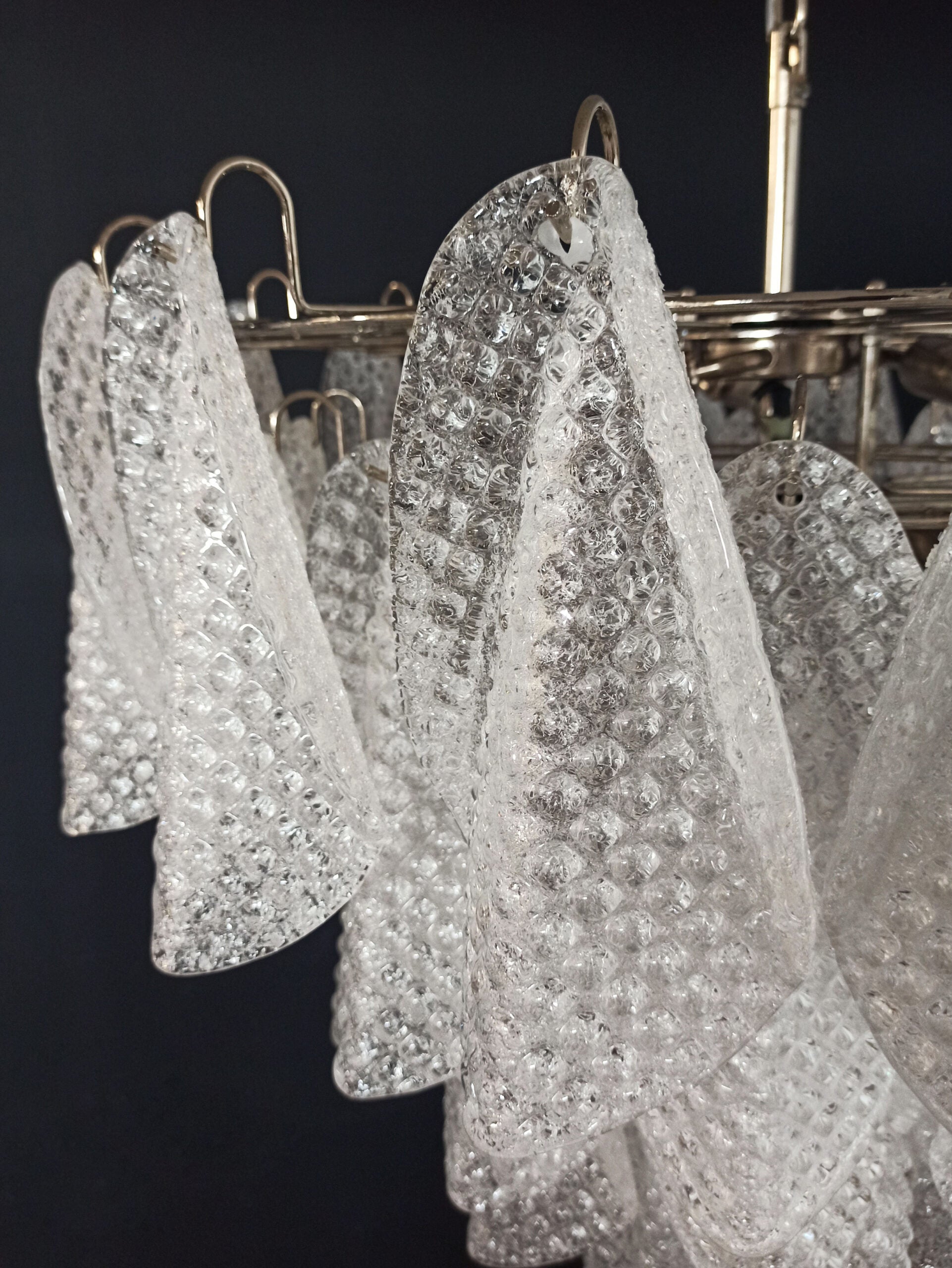 Murano Lysekrone – 57 Klare Rondiniglass – detalj 3 – Murano Classics