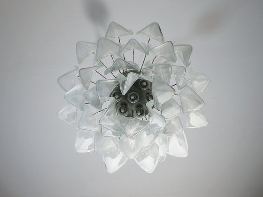 Murano Lysekrone | 36 Hvite Klare Rondiniglass