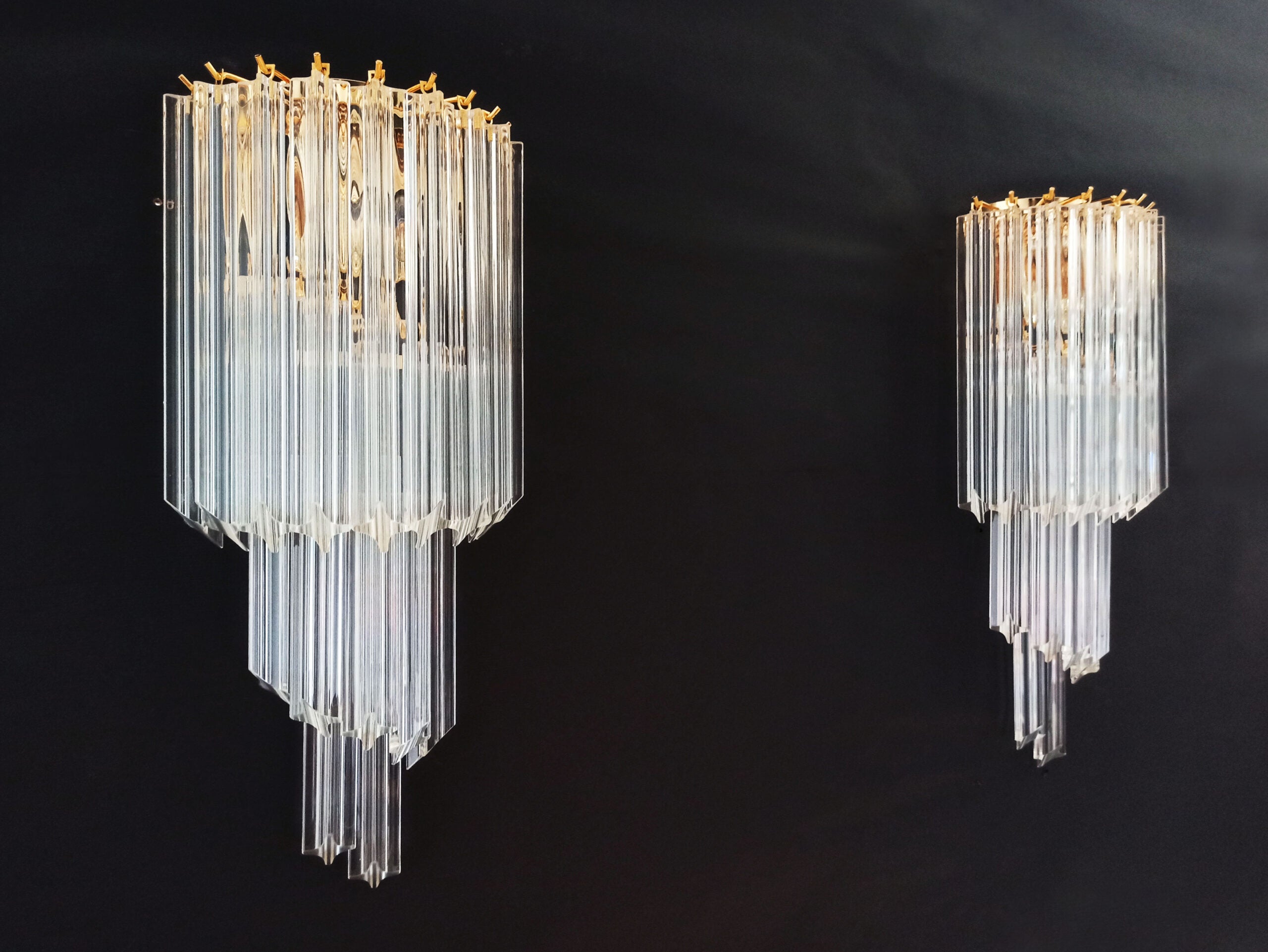 Murano Wall Lamp | 16 Clear Prism Glass | Set of 2