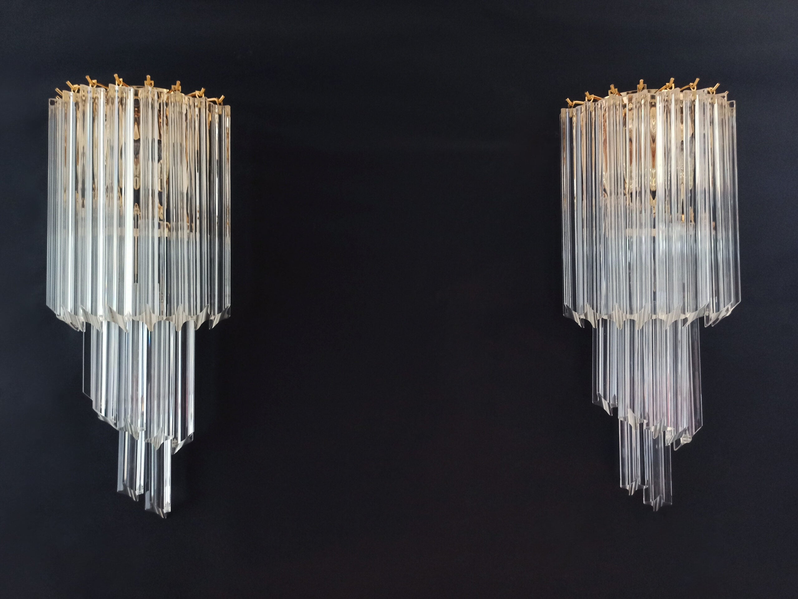 Murano Wall Lamp | 16 Clear Prism Glass | Set of 2