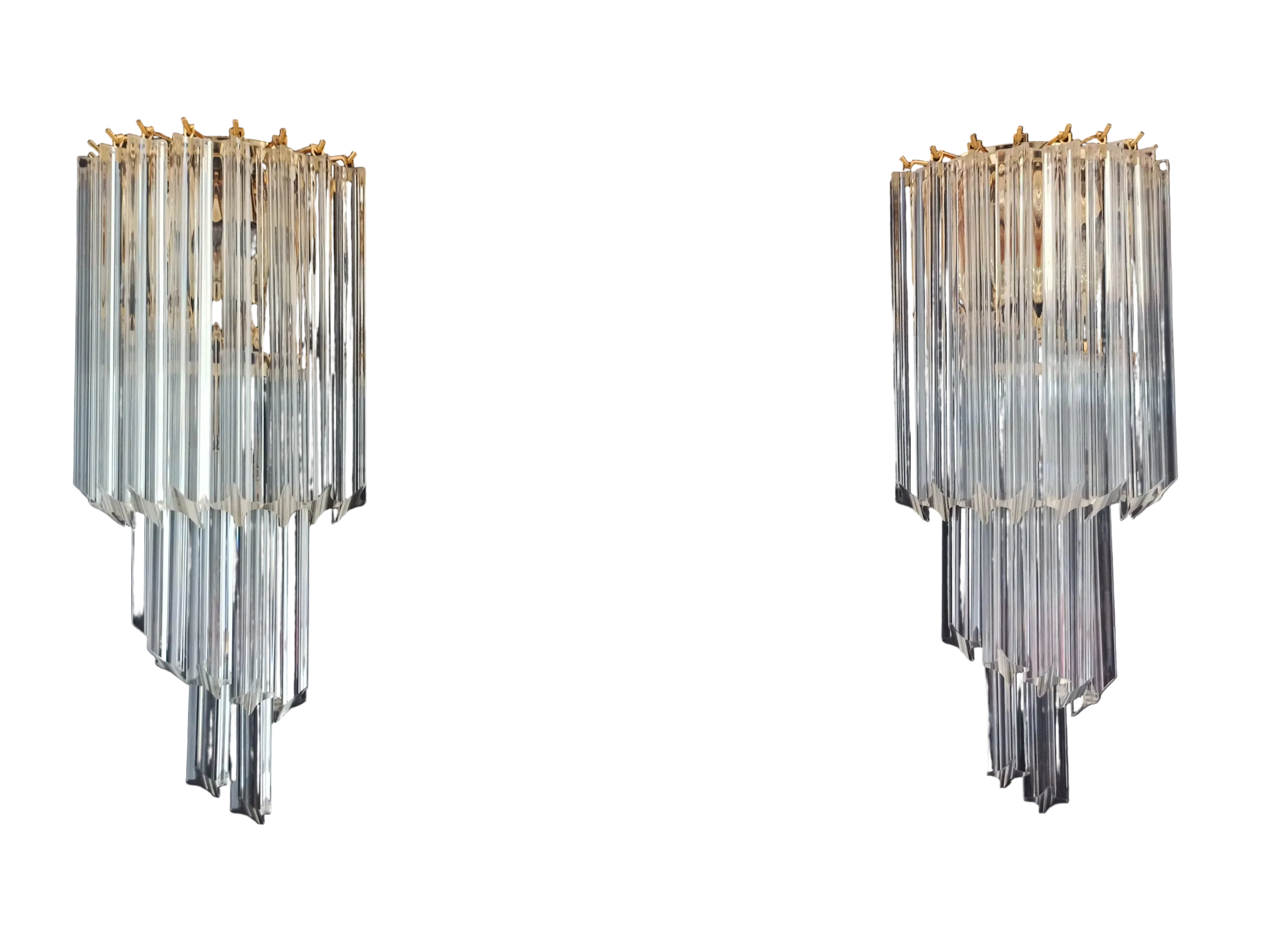 Murano Wall Lamp | 16 Clear Prism Glass | Set of 2