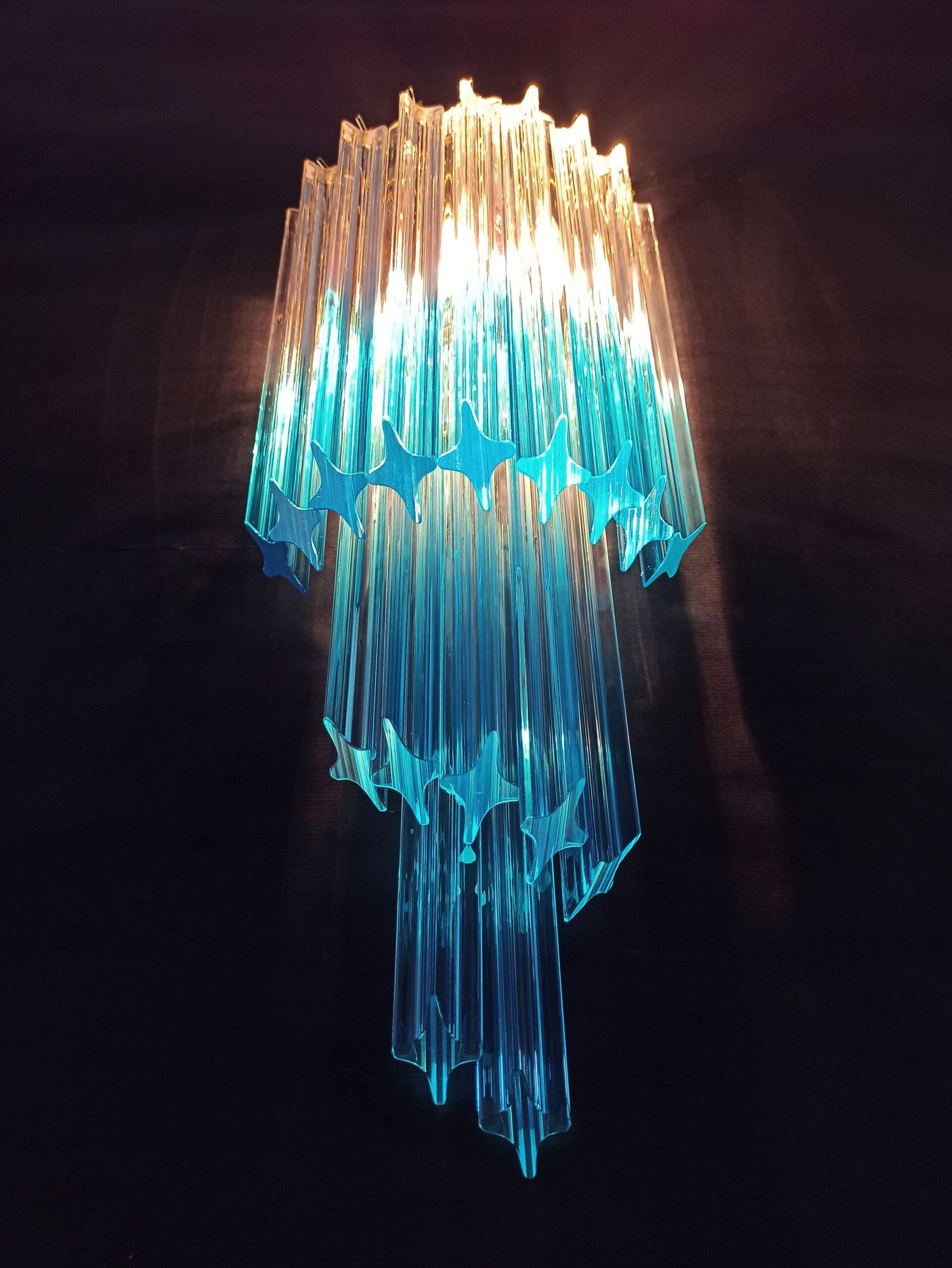 Murano Wall Lamp | 32 Clear Blue Prism Glass | Set of 2