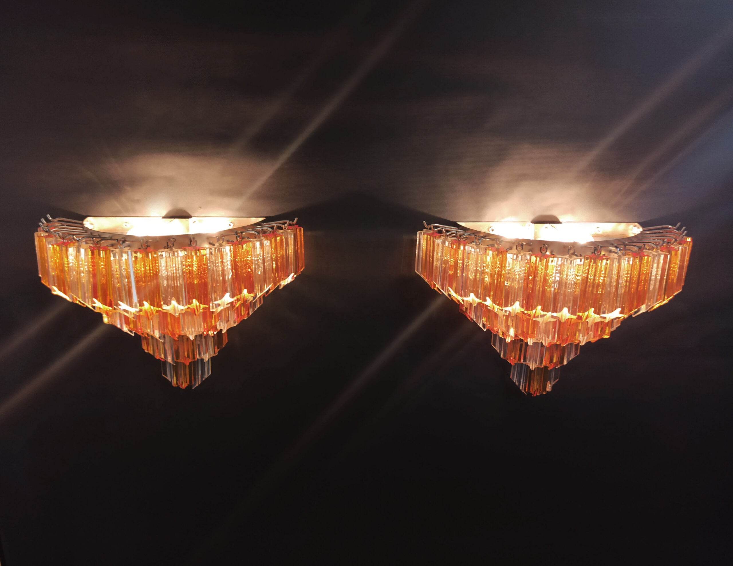 Murano Wall Lamp | 63 Clear Yellow Prism Glass | Set of 2