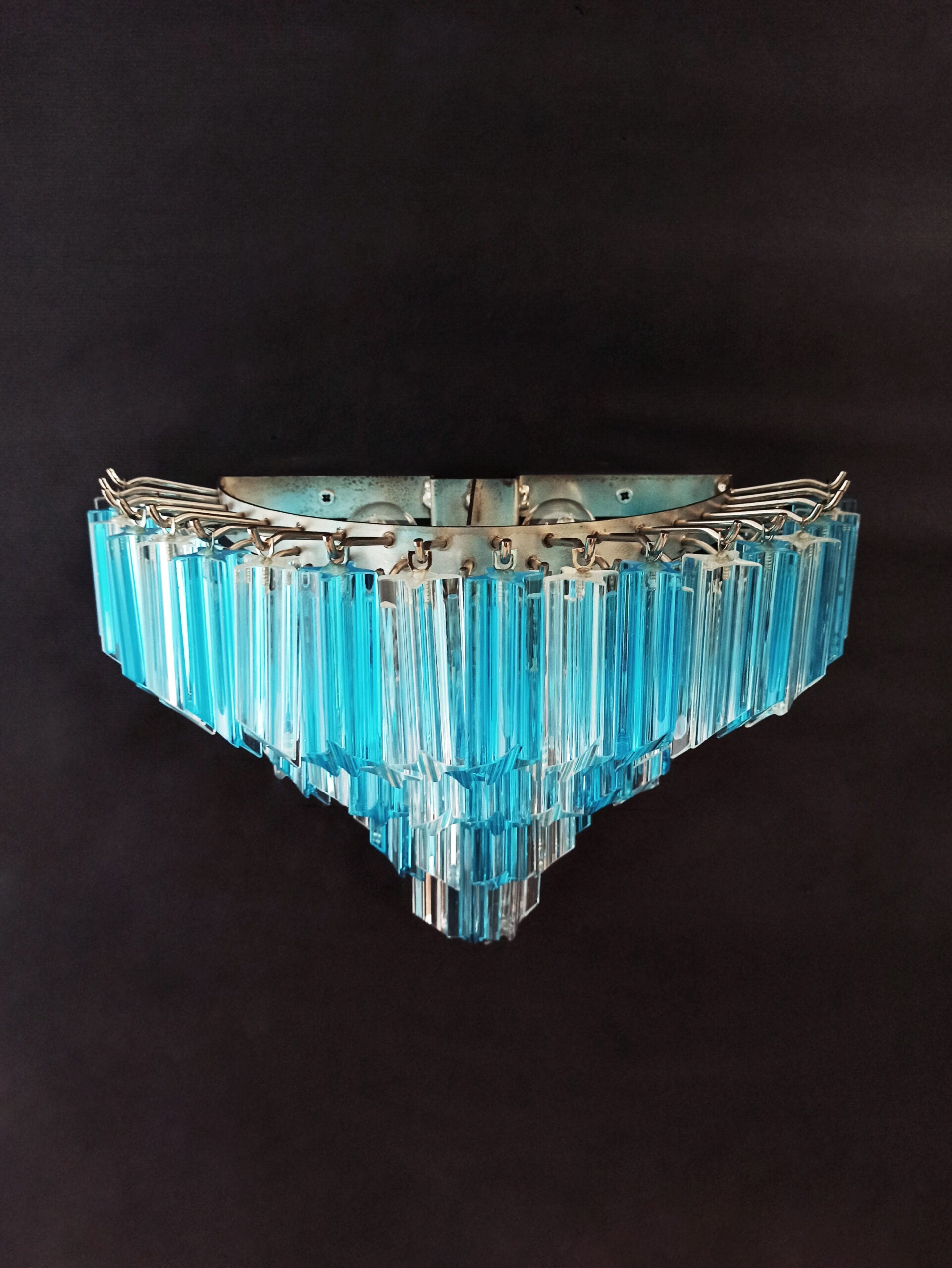 Murano Wall Lamp | 63 Clear Blue Prism Glass | Set of 2