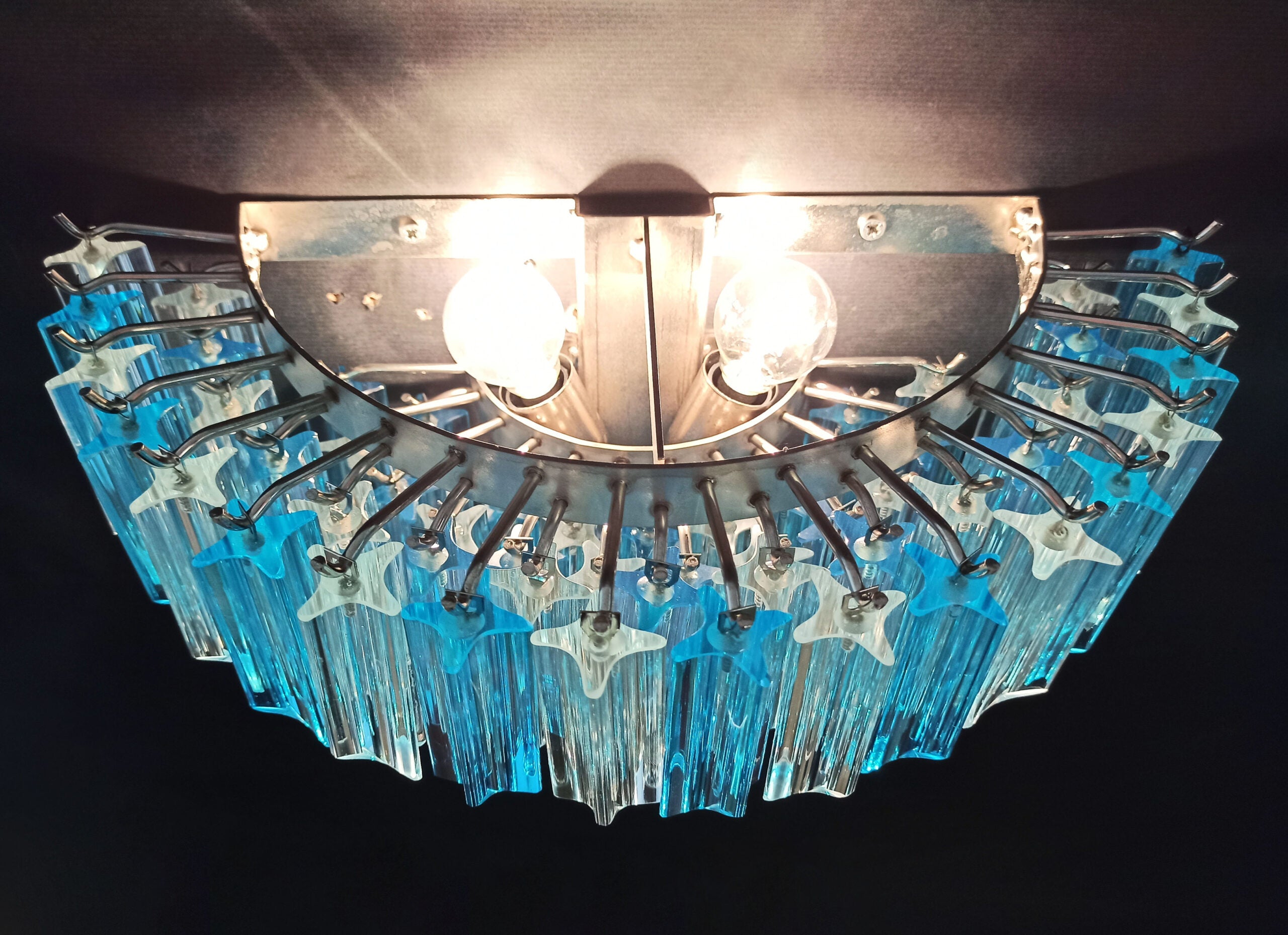 Murano Wall Lamp | 63 Clear Blue Prism Glass | Set of 2