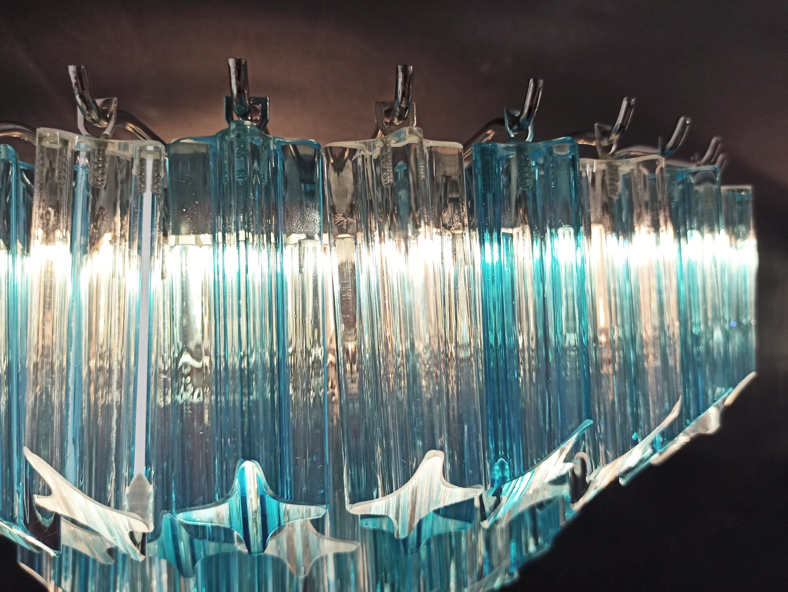 Murano Wall Lamp | 63 Clear Blue Prism Glass | Set of 2