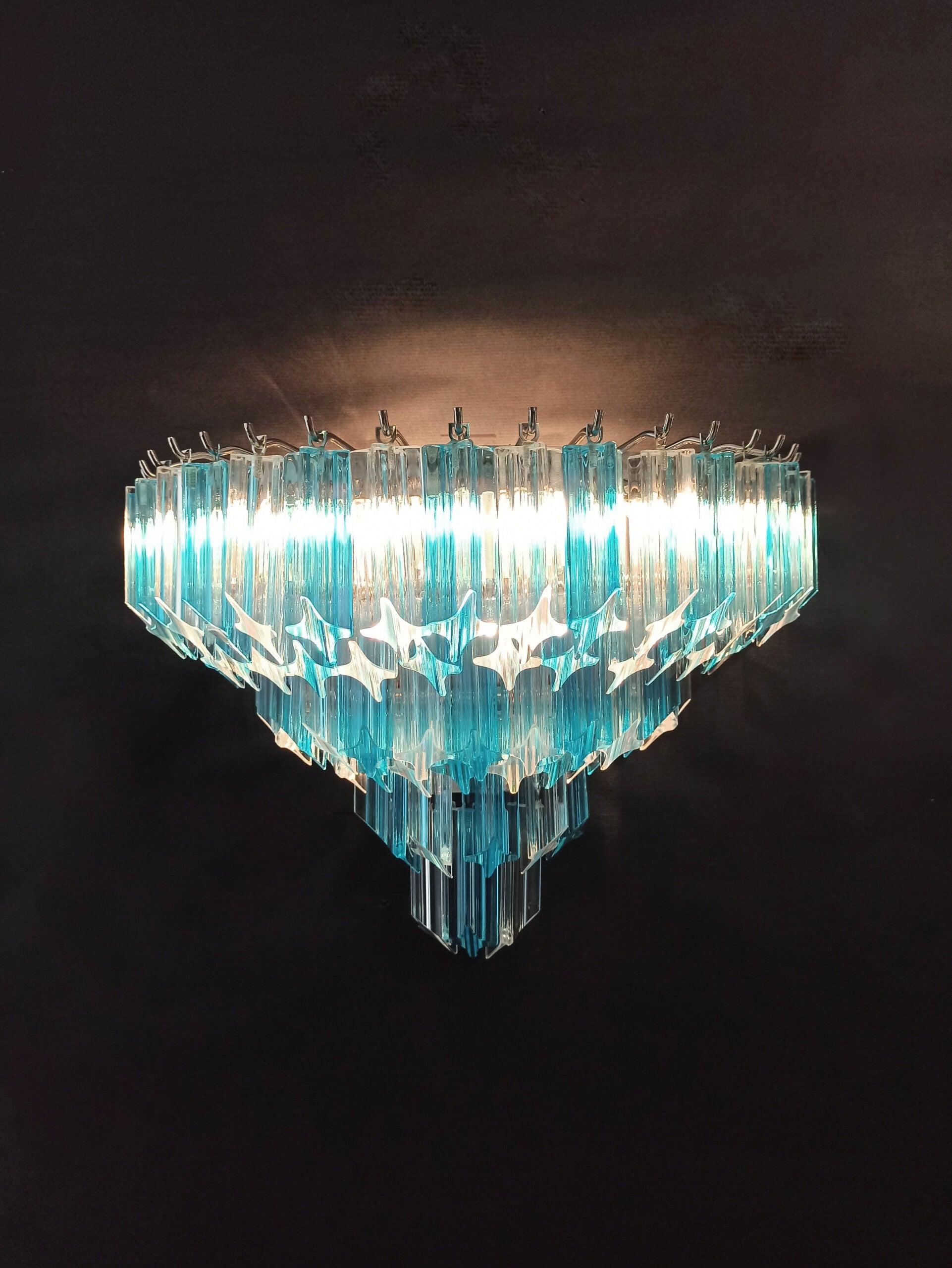 Murano Wall Lamp | 63 Clear Blue Prism Glass | Set of 2