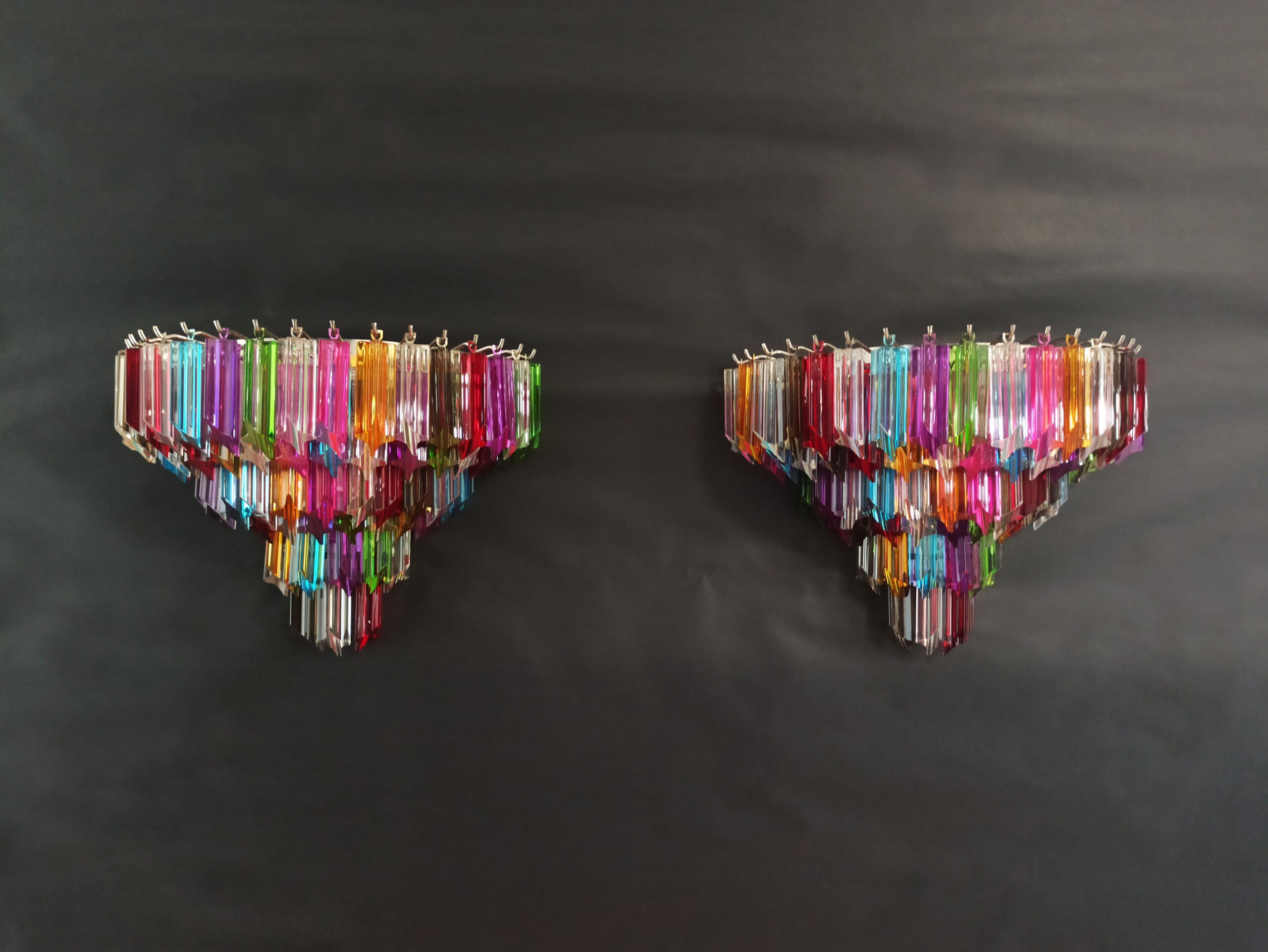 Murano Vegglampe | 63 Multifarge Prismeglass | 1 par