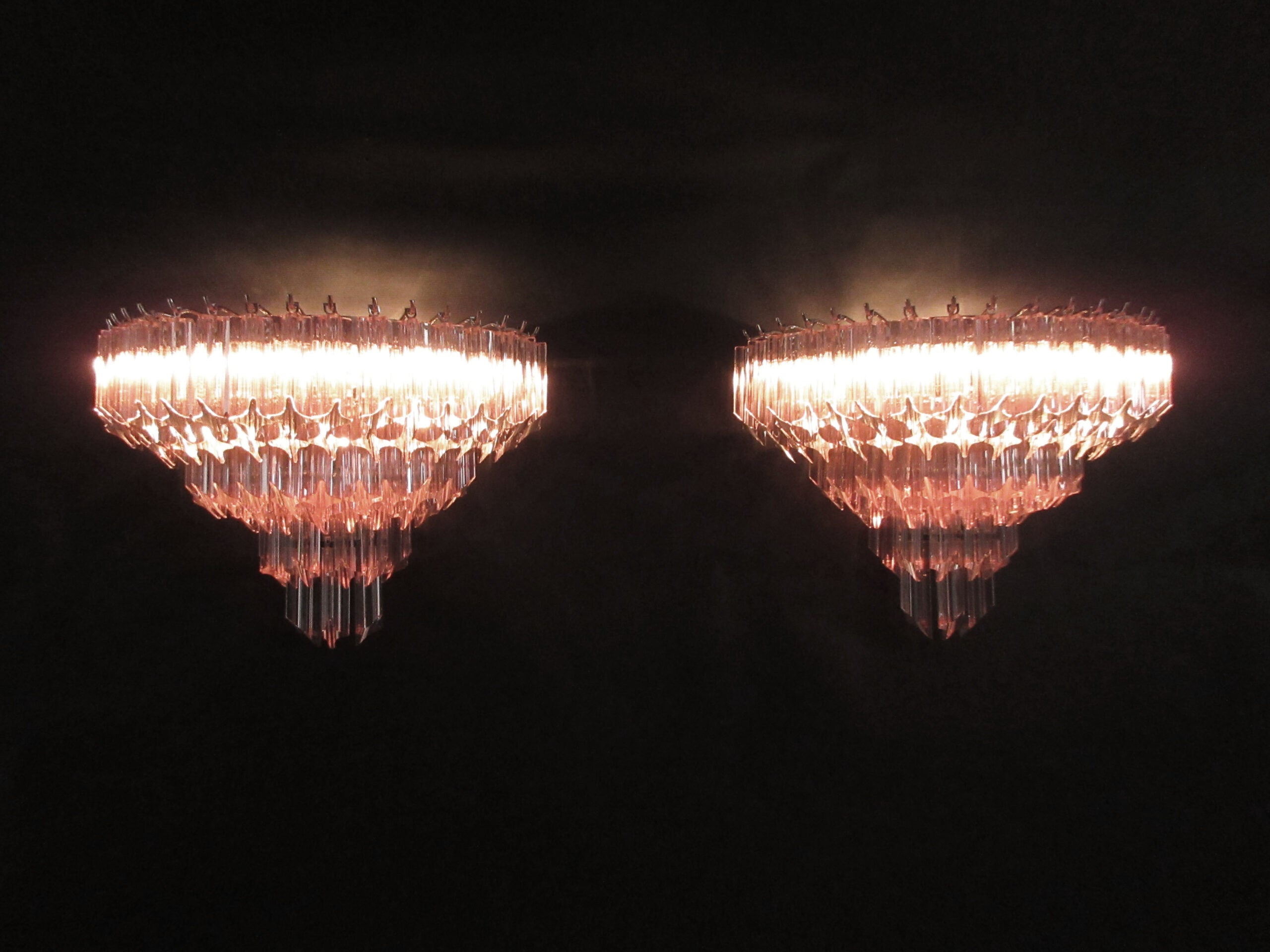 Murano Wall Lamp | 63 Pink Prism Glass | Set of 2