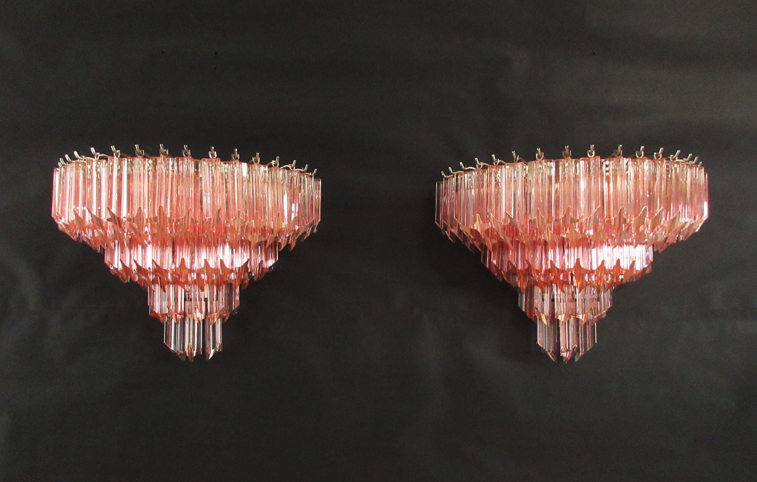 Murano Vegglampe | 63 Rosa Prismeglass | 1 par