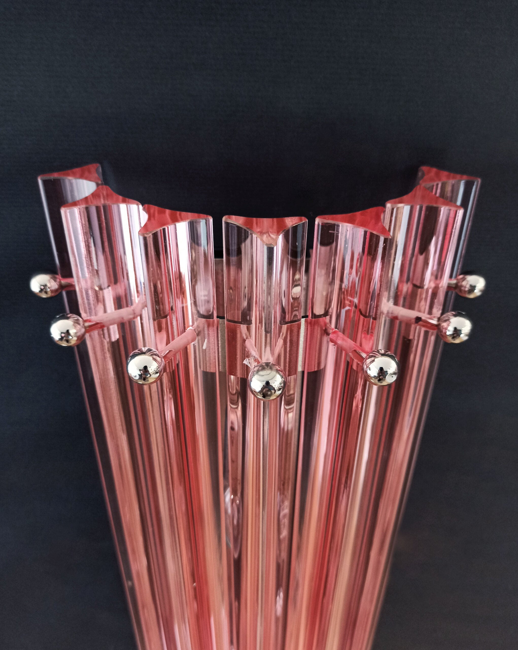 Murano Wall Lamp | 7 Pink Prism Glass | Set of 2