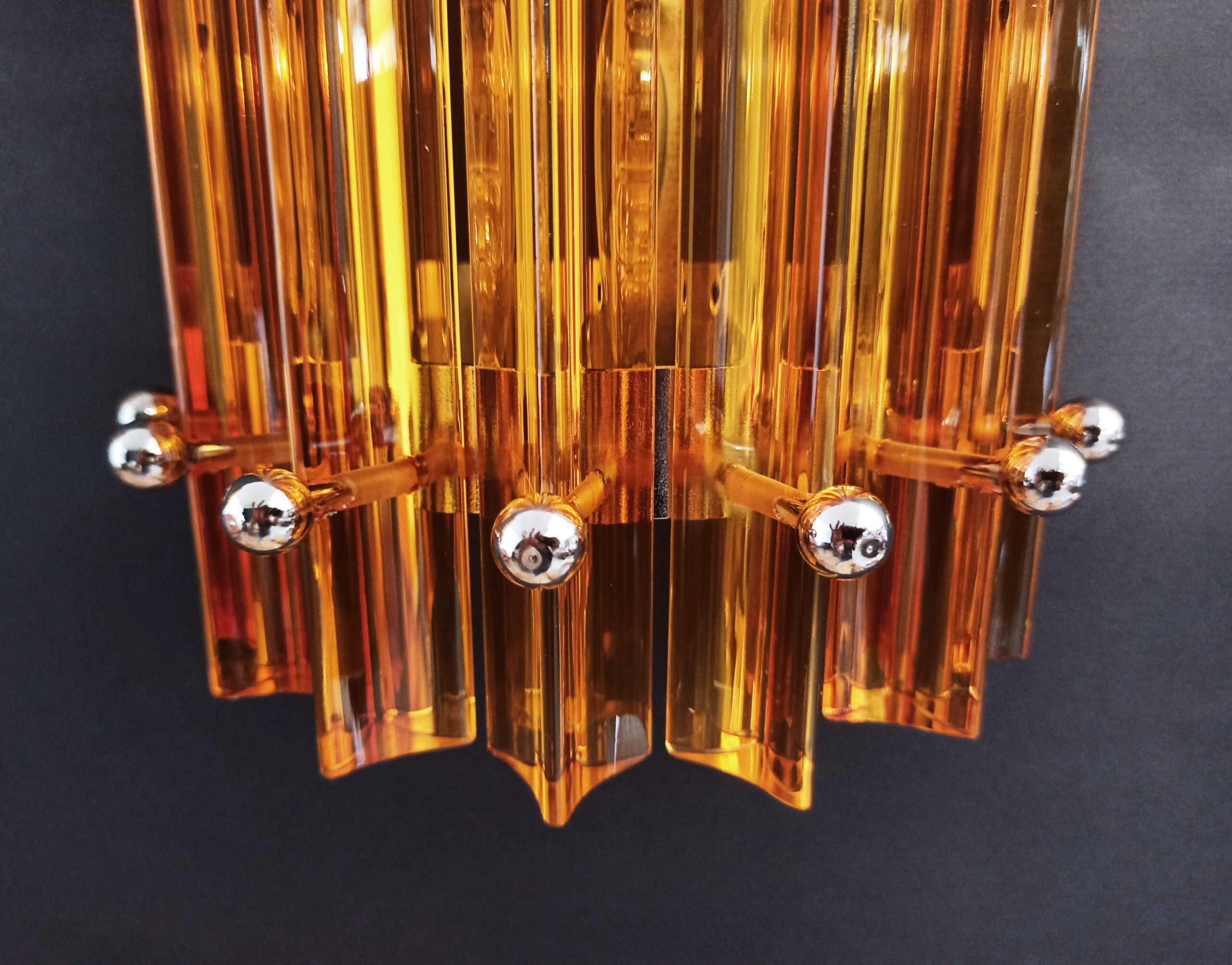 Murano Wall Lamp | 7 Yellow Prism Glass | Set of 2